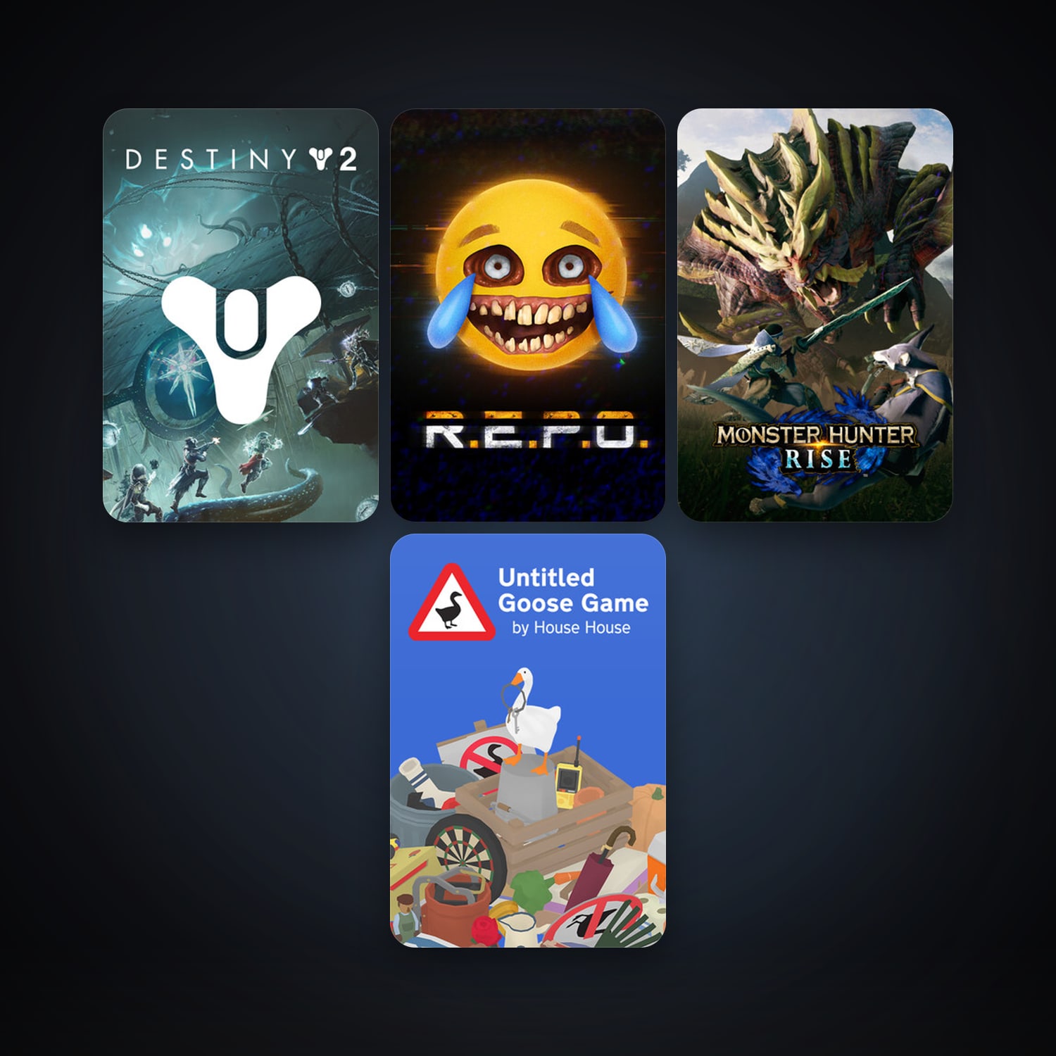 Untitled Goose Game + Destiny 2, 12 games, clean — HabibiAccounts