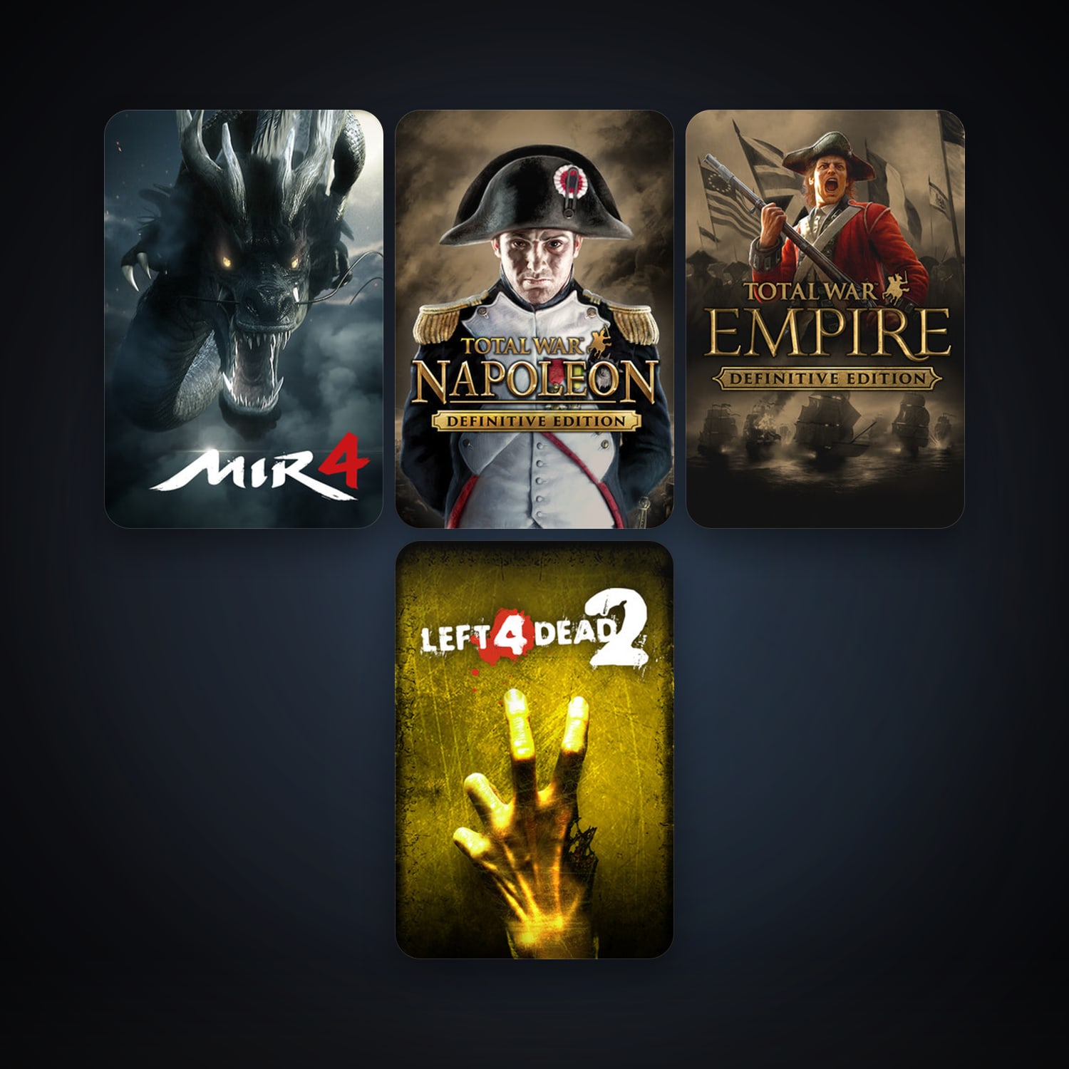 Left 4 Dead 2 + Empire: Total War, 7 games, clean — HabibiAccounts