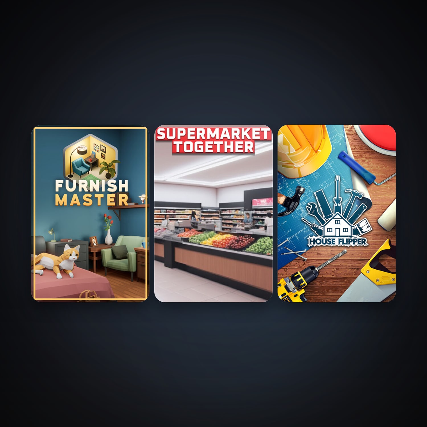 House Flipper + Furnish Master, 7 games, clean — HabibiAccounts