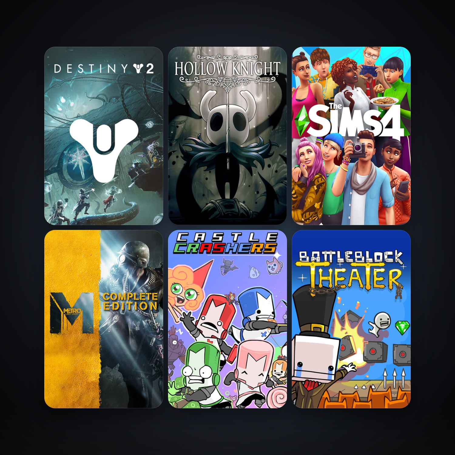 Metro: Last Light + Castle Crashers, 20 games, clean — HabibiAccounts