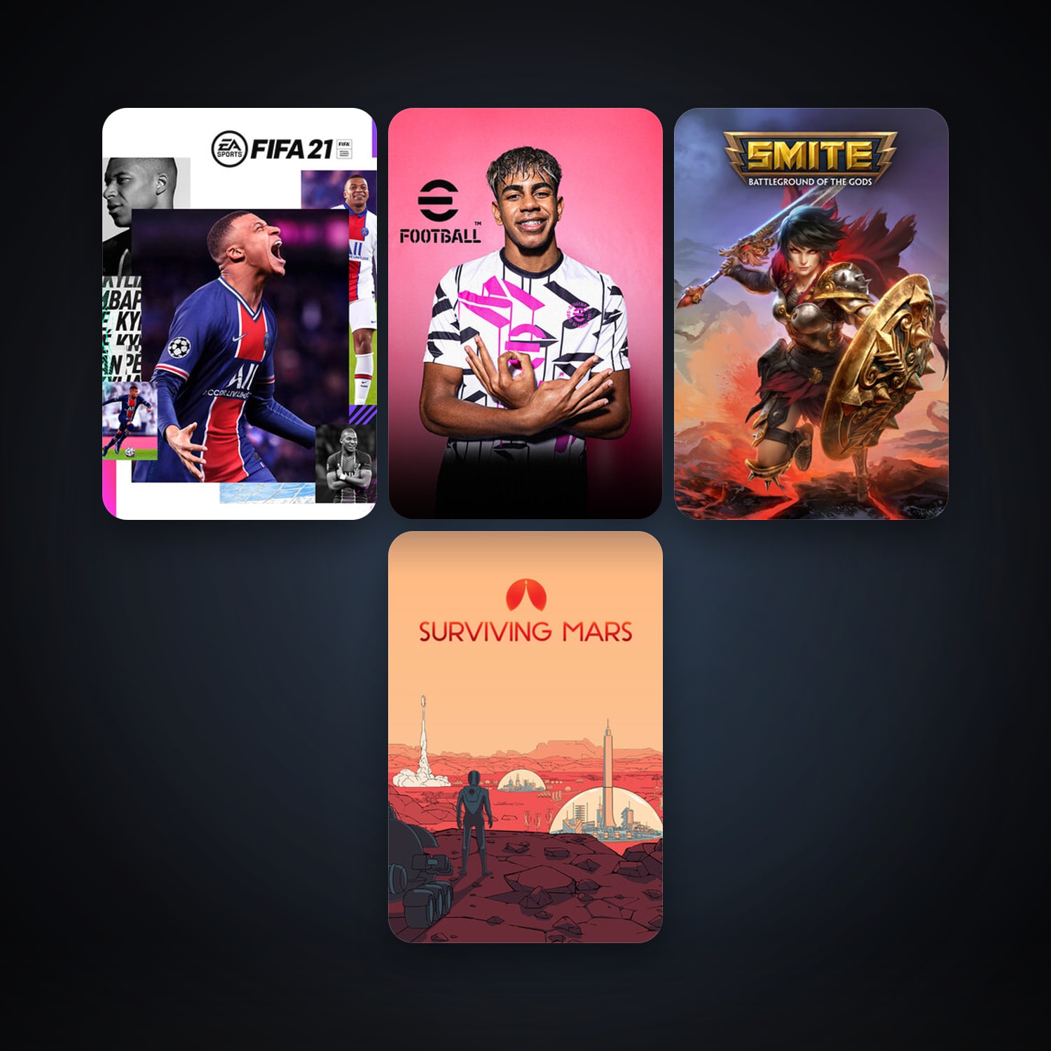 SMITE + Surviving Mars, 6 games, clean — HabibiAccounts