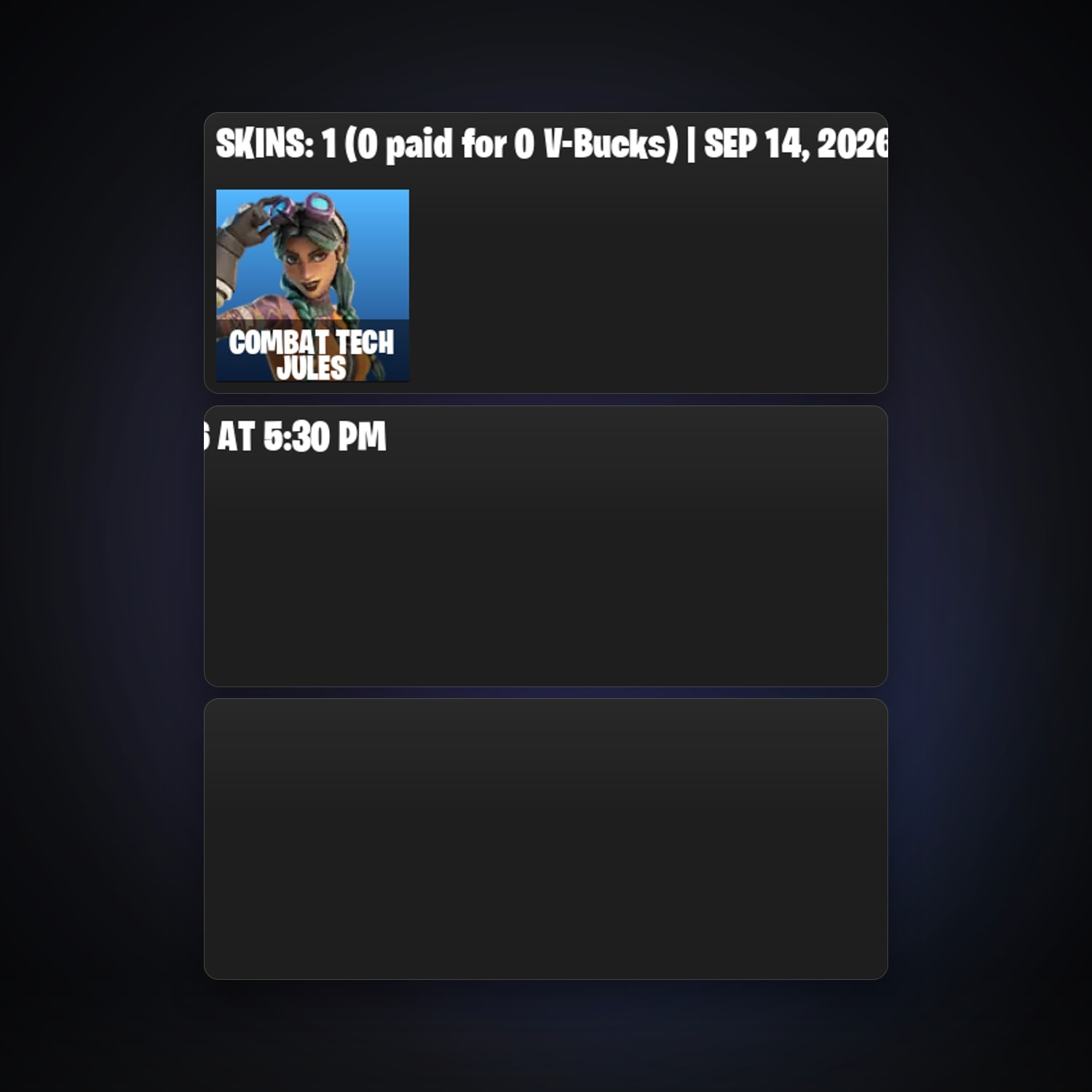 Fortnite locker — 1 skins — lvl 173 — HabibiAccounts