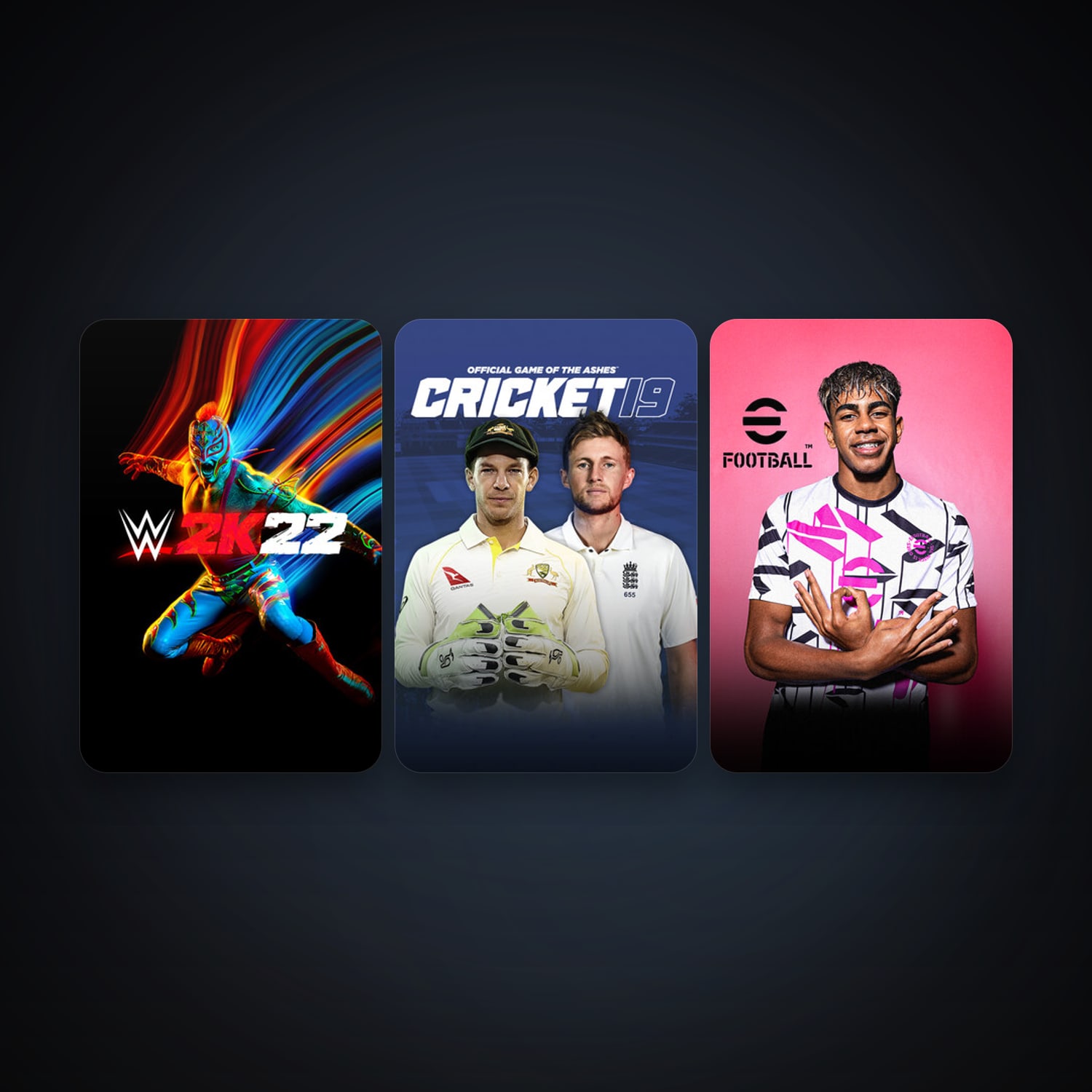 هالحساب ستيم فلين، Cricket 19 وWWE 2K22، 3 لعبة، صامد واضح — HabibiAccounts