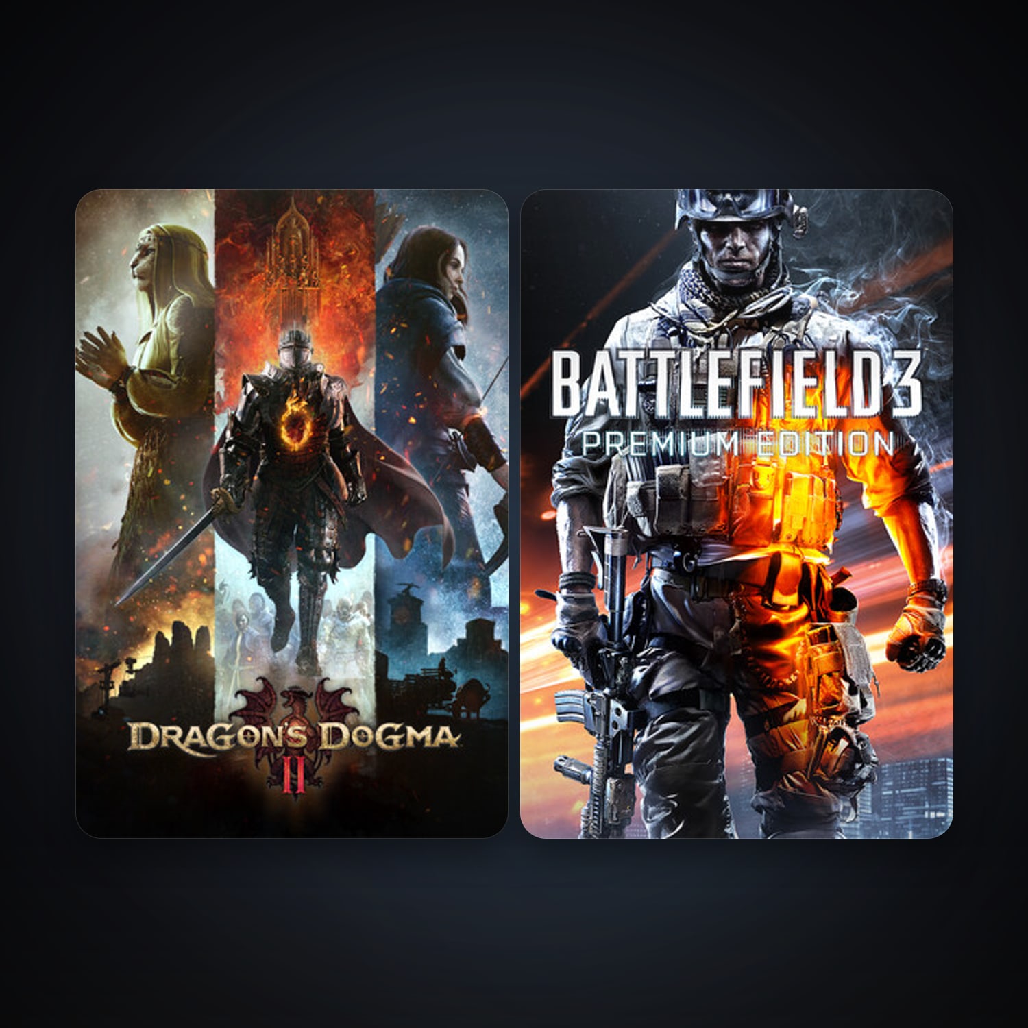 Battlefield 3 + Dragon's Dogma 2, 3 games, clean — HabibiAccounts