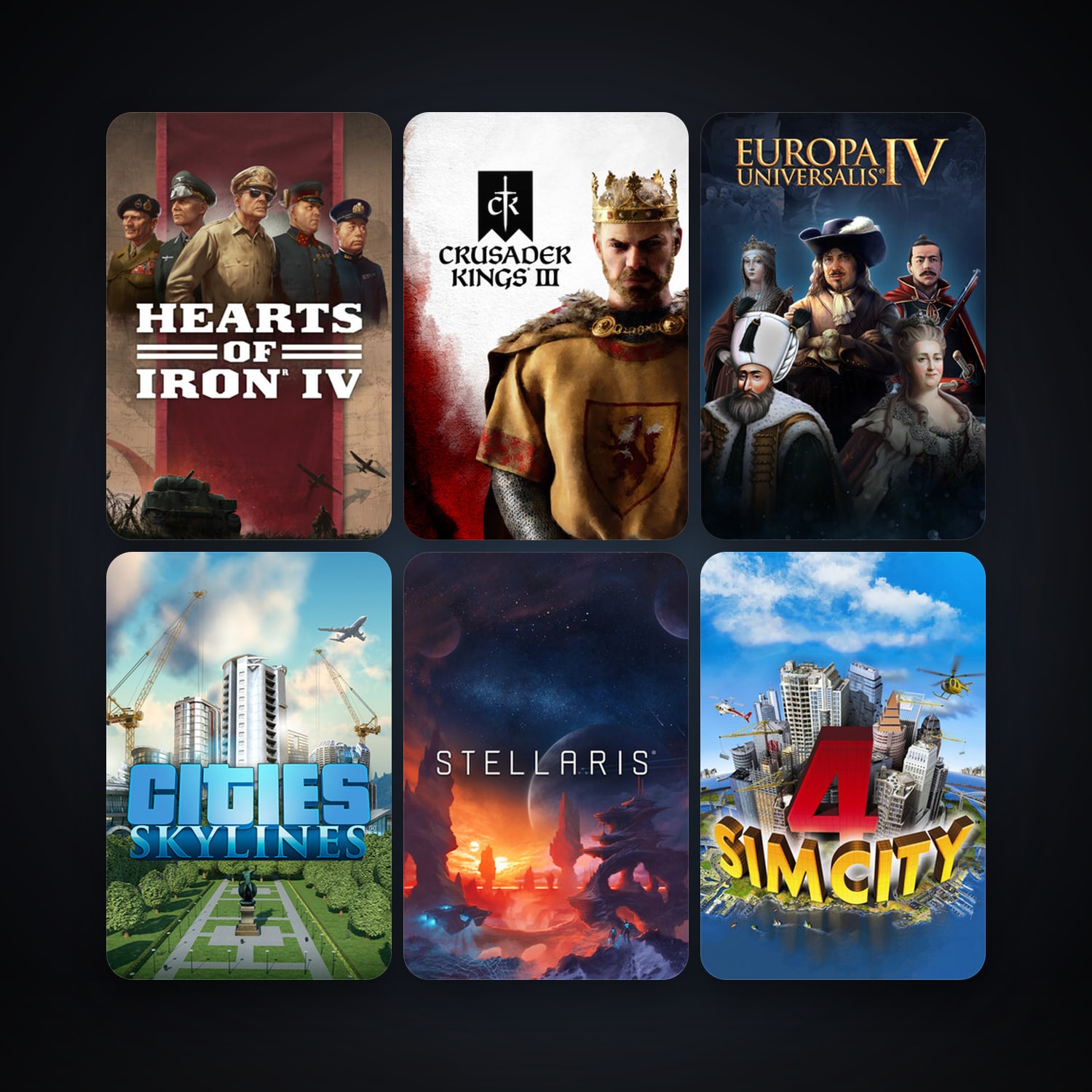 SimCity 4 Deluxe Edition + Europa Universalis IV, 9 games, clean — HabibiAccounts