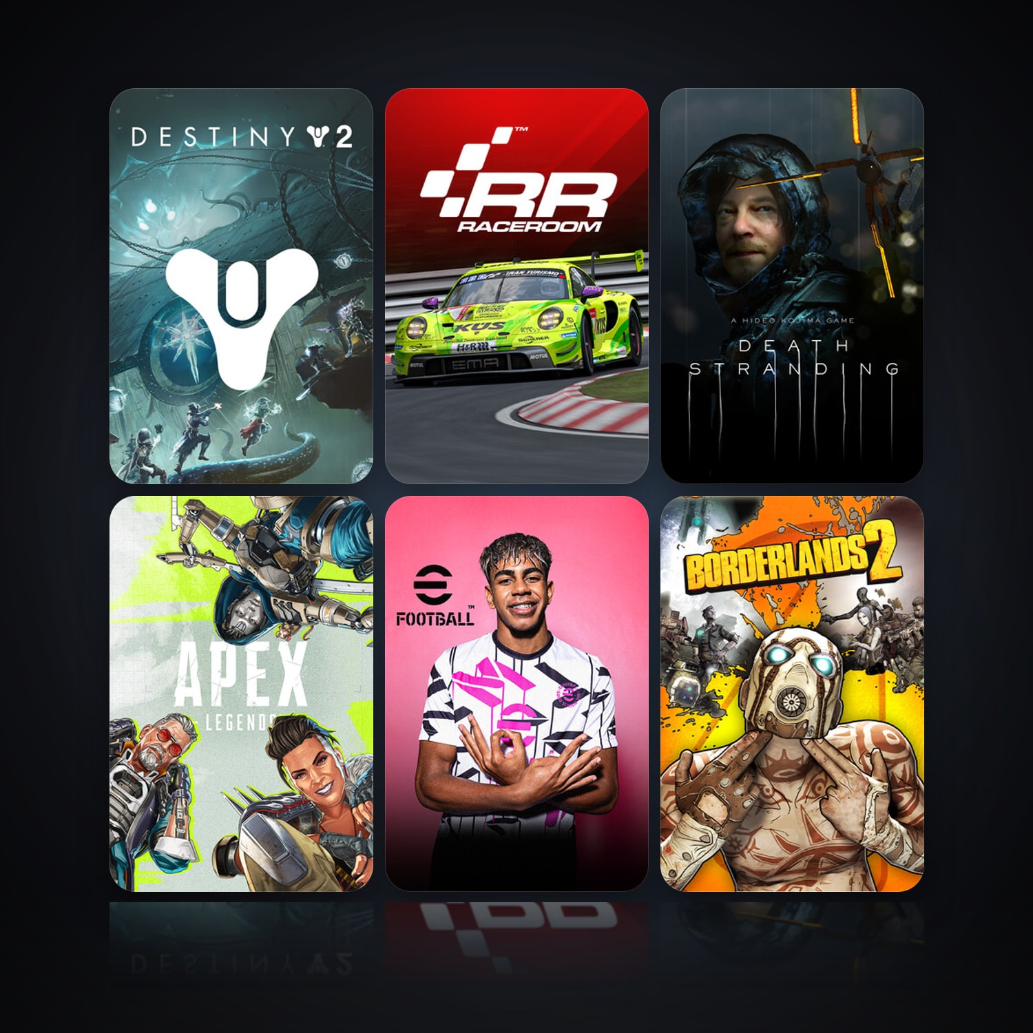 Destiny 2 & RaceRoom Racing Experience | 12 Games | Clean — HabibiAccounts
