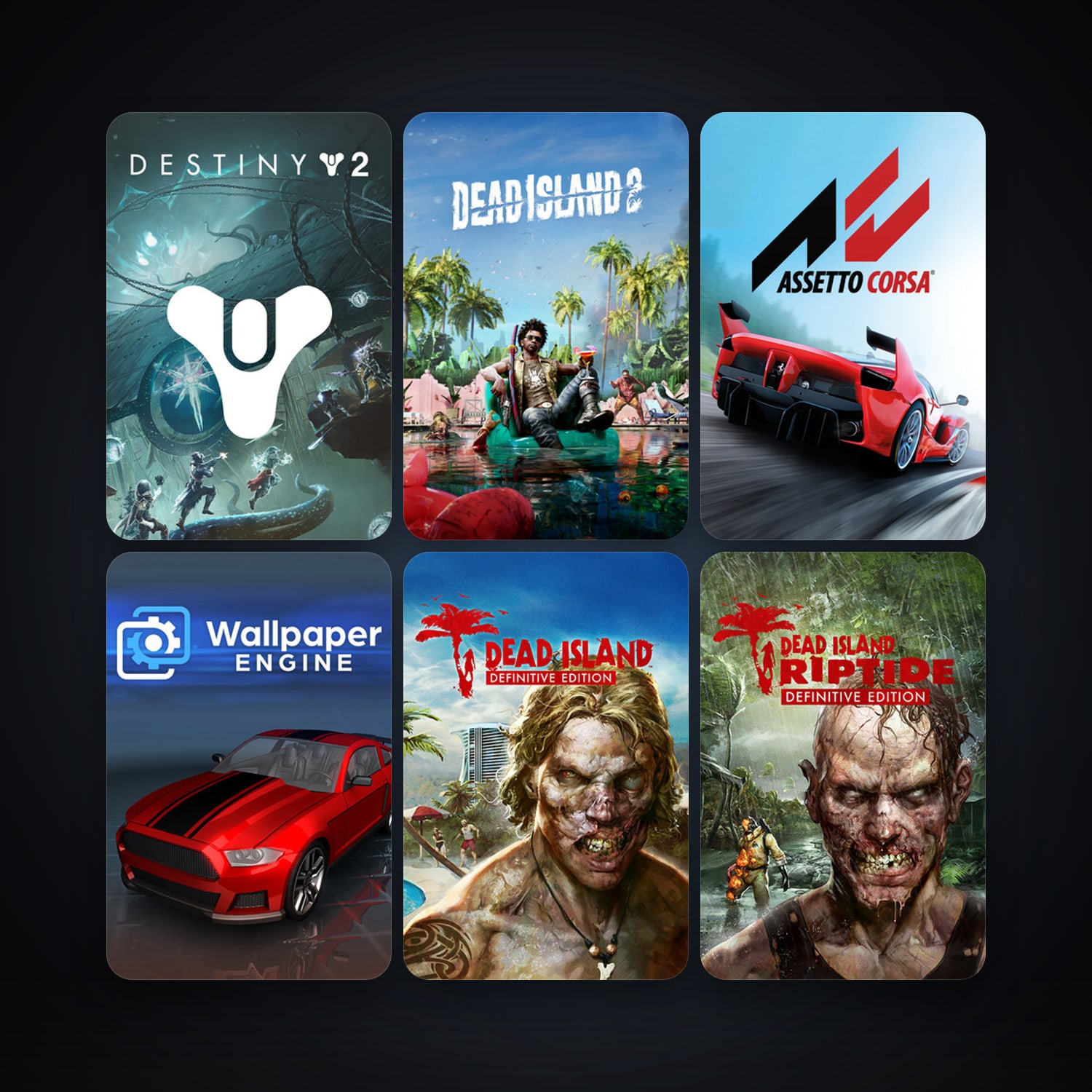 Assetto Corsa + Dead Island Definitive Edition, 7 games, clean — HabibiAccounts