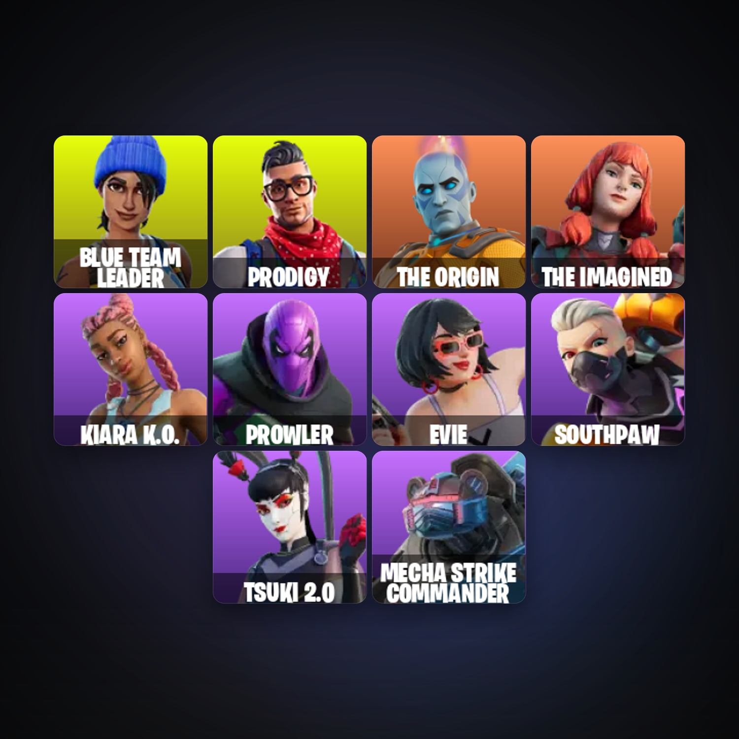 Fortnite locker — 15 skins — 250 V-Bucks — lvl 102 — HabibiAccounts