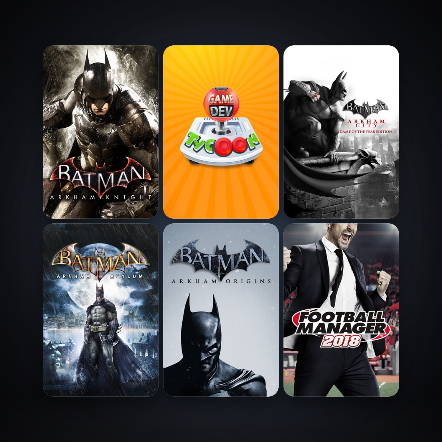 هالحساب ستيم فلين، Batman: Arkham Asylum Game of the Year Edition وBatman: Arkham City - Game of the Year Edition، 9 لعبة، صامد واضح — HabibiAccounts