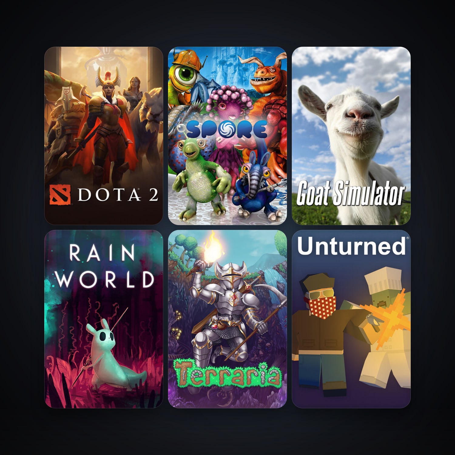 SPORE & Goat Simulator | 12 Games | Clean — HabibiAccounts
