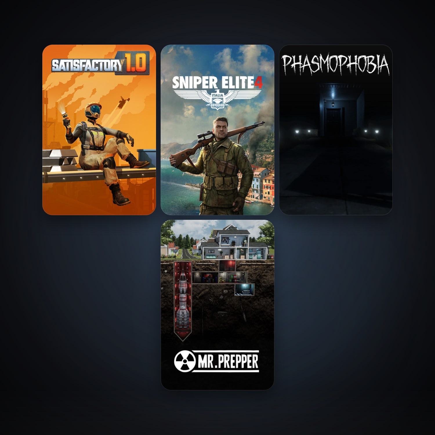 Sniper Elite 4 + Satisfactory, 4 games, clean — HabibiAccounts