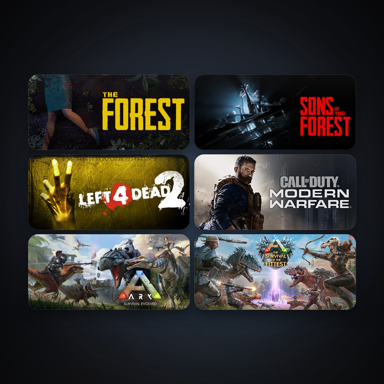 Left 4 Dead 2 + The Forest, 6 games, clean — HabibiAccounts