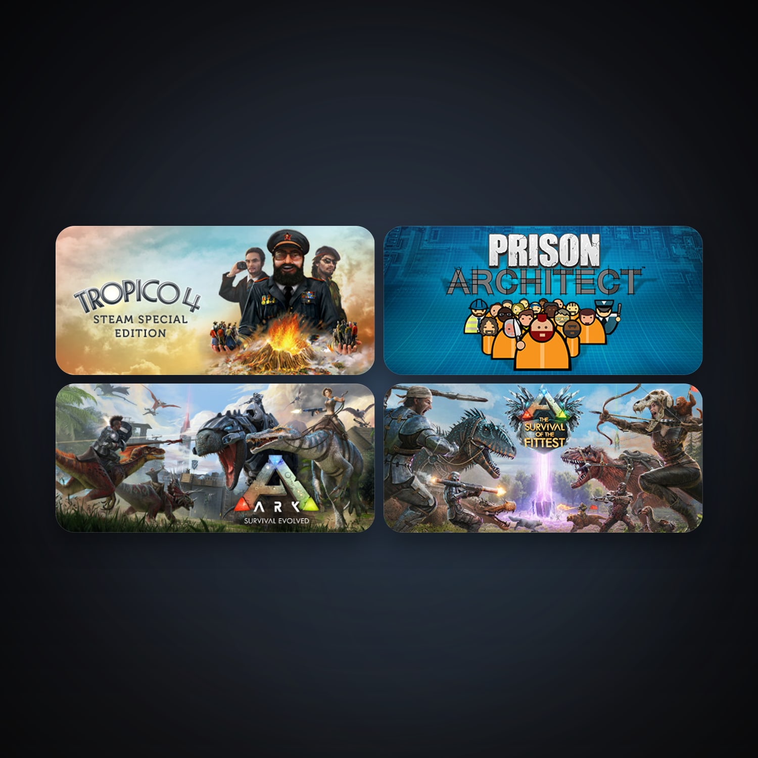 Tropico 4 + Prison Architect, 4 games, clean — HabibiAccounts