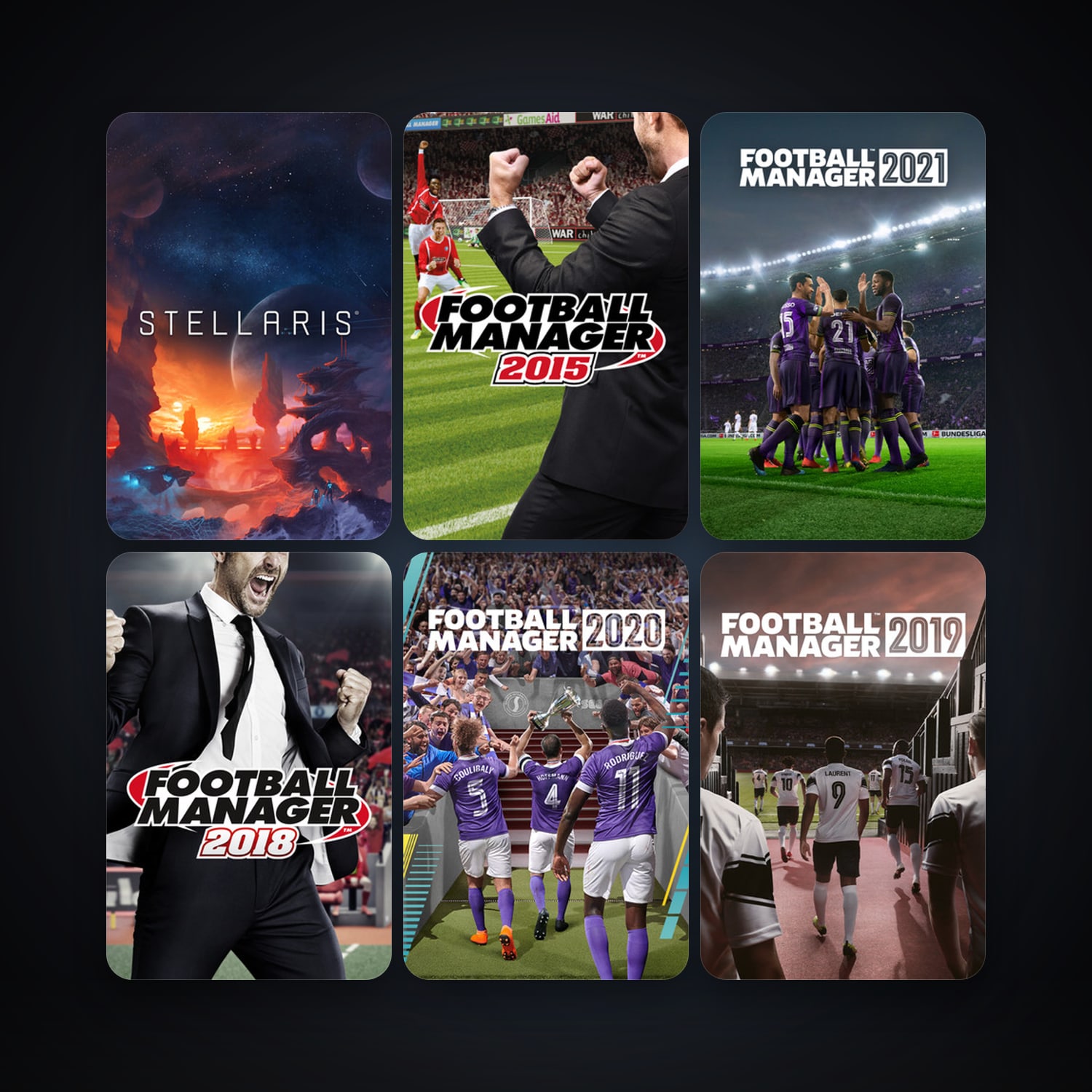 Stellaris & Football Manager 2015 | Level 15 | 206 Games | Clean — HabibiAccounts