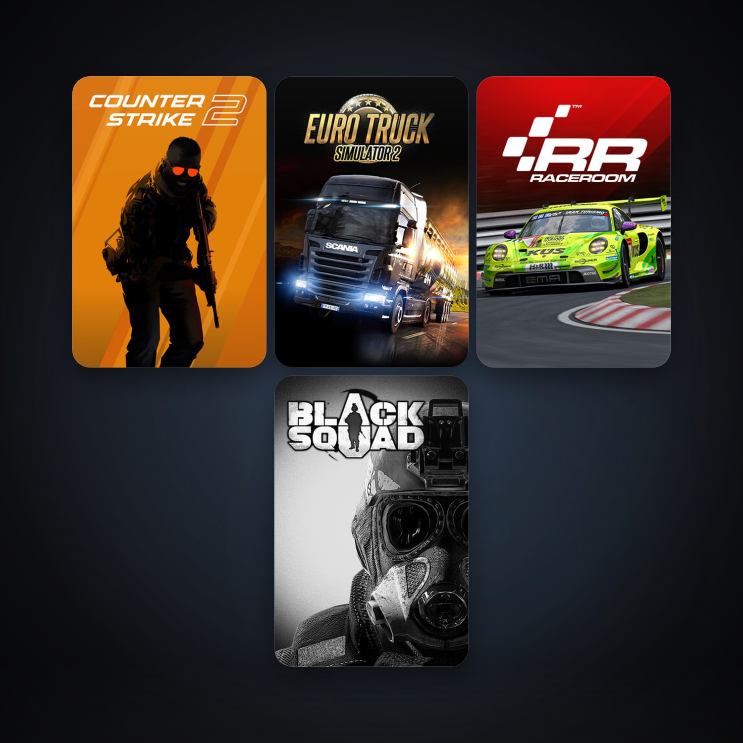 CS2 Prime + RaceRoom Racing Experience, 6 games, clean — HabibiAccounts