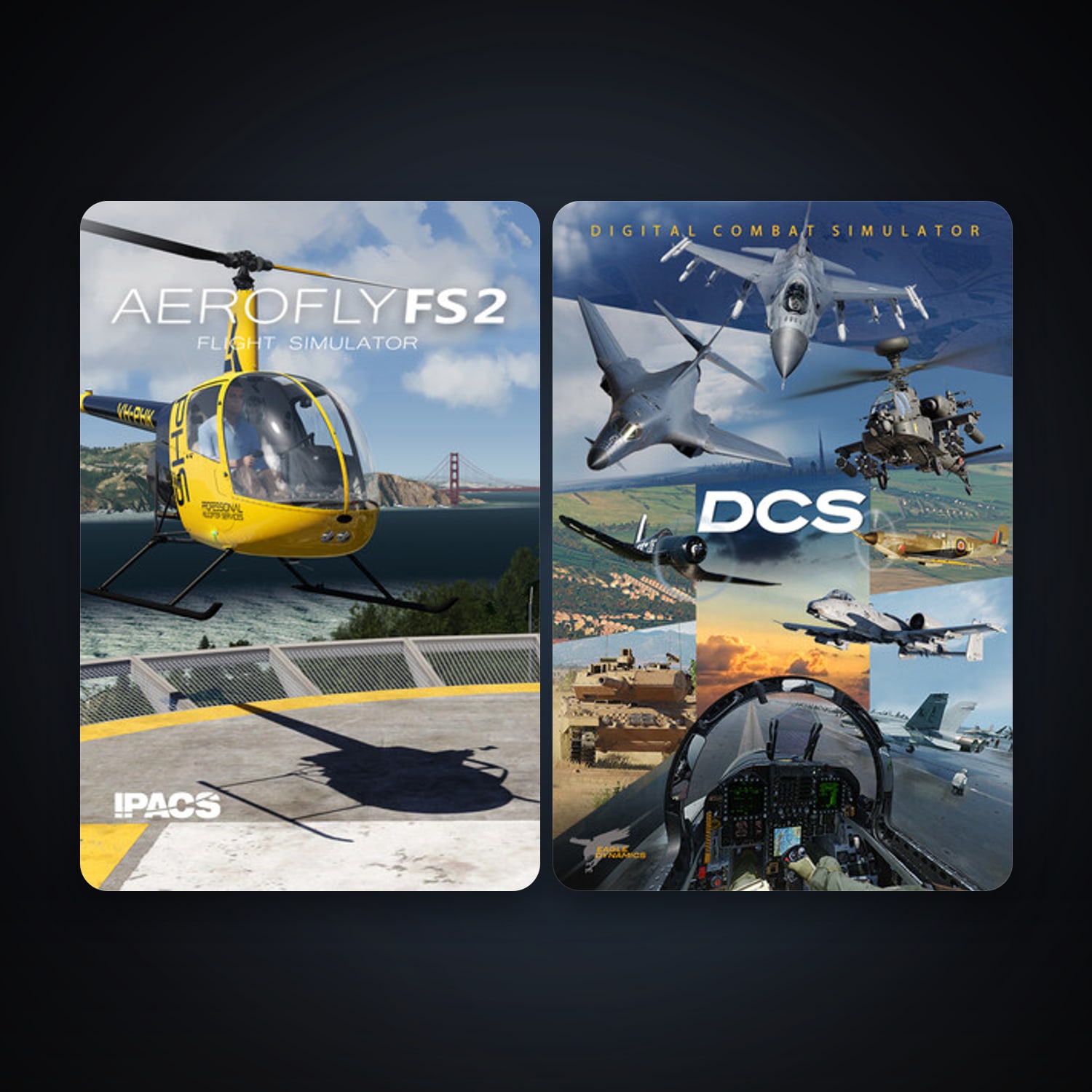 DCS World Steam Edition + Aerofly FS 2 Flight Simulator, 2 games, clean — HabibiAccounts