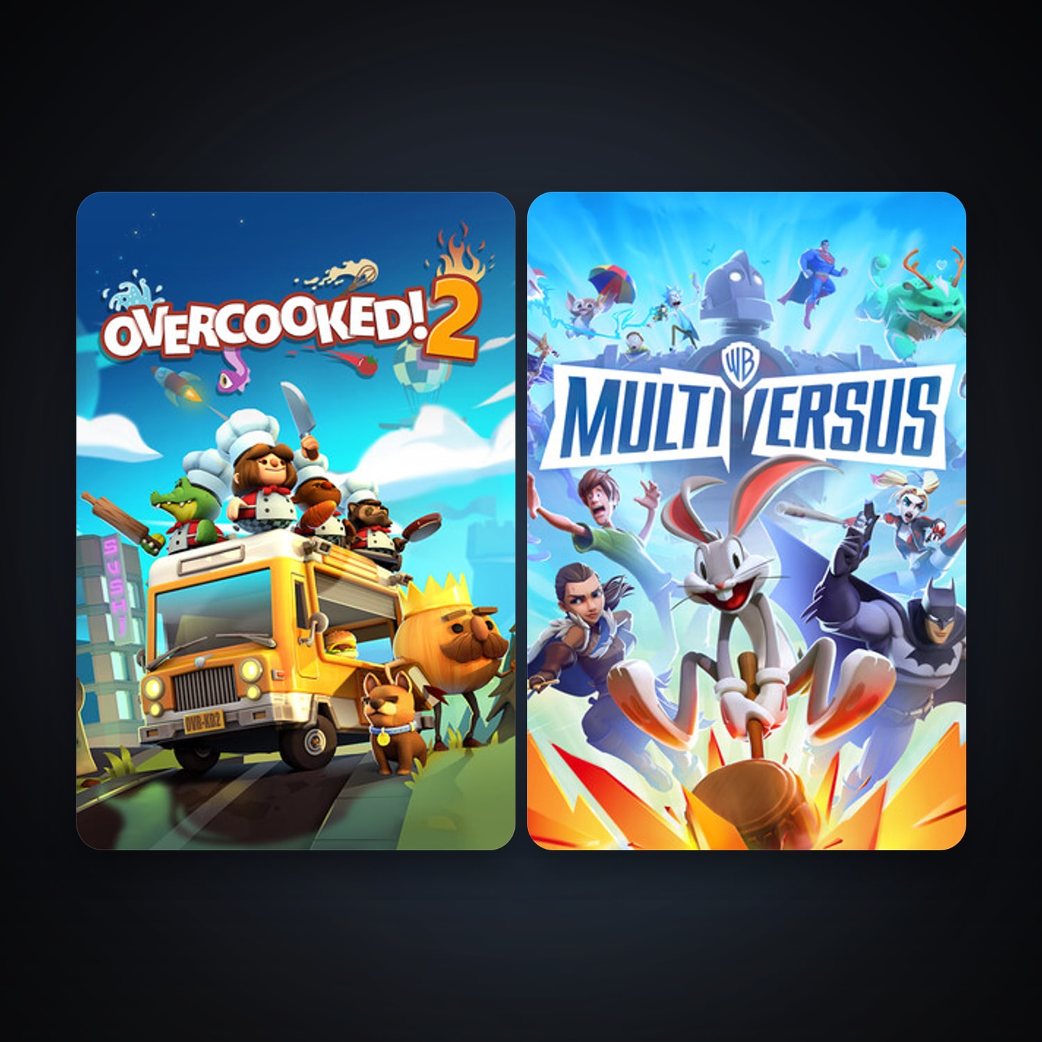 Overcooked! 2 + MultiVersus, 2 games, clean — HabibiAccounts