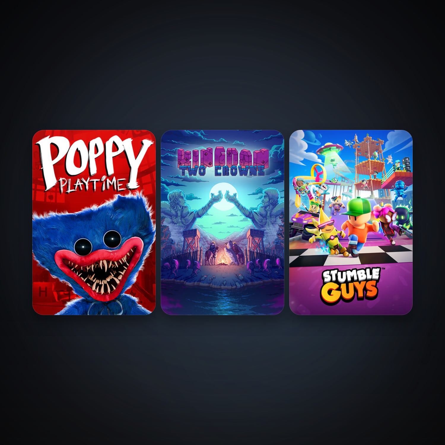 Kingdom Two Crowns + Stumble Guys, 7 games, clean — HabibiAccounts
