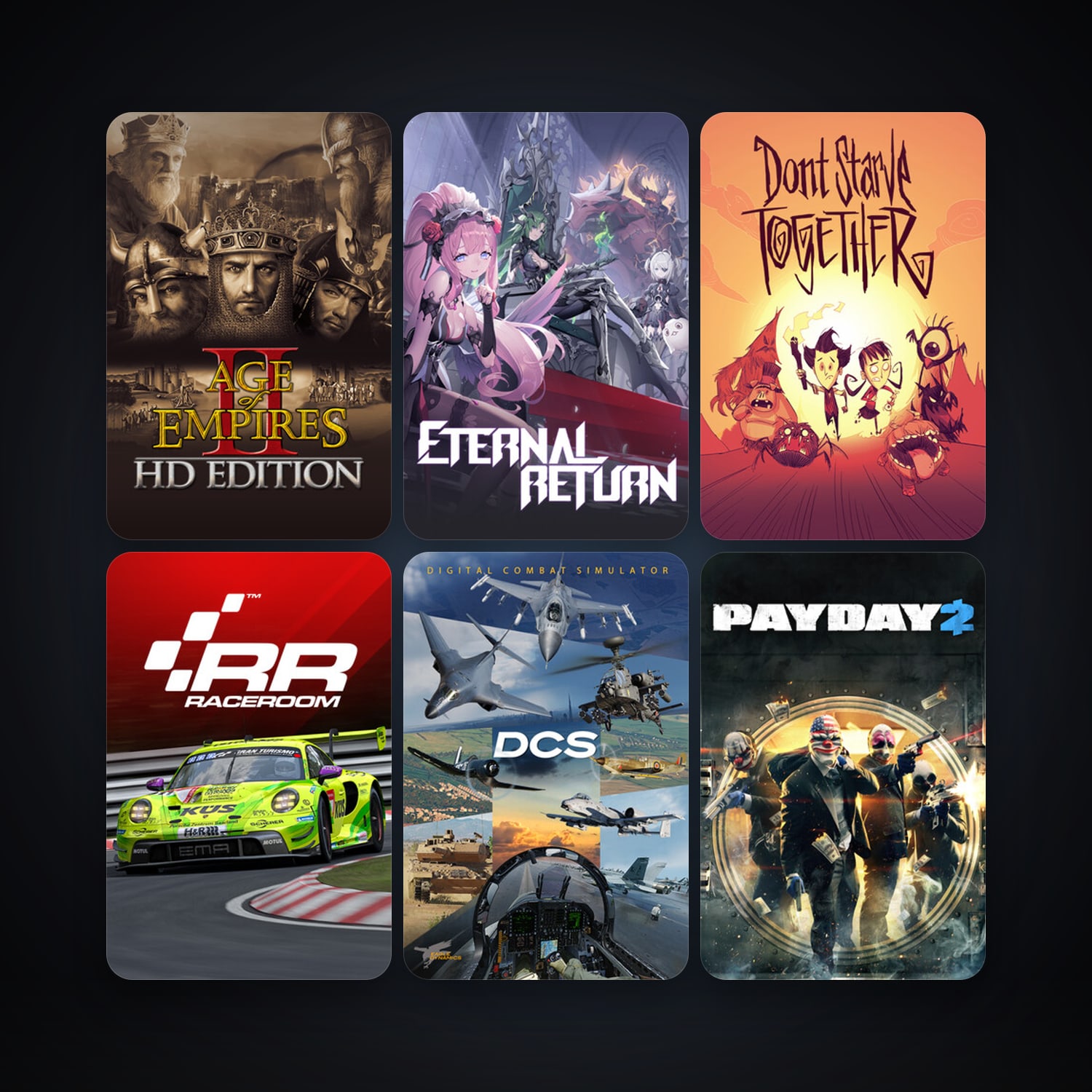 RaceRoom Racing Experience + PAYDAY 2, 10 games, clean — HabibiAccounts