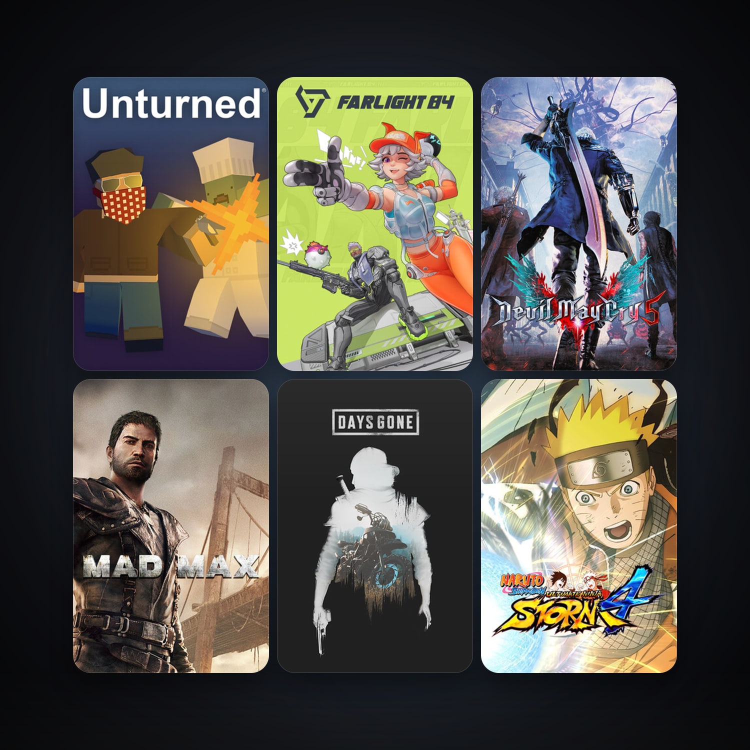 Mad Max + Unturned, 12 games, clean — HabibiAccounts