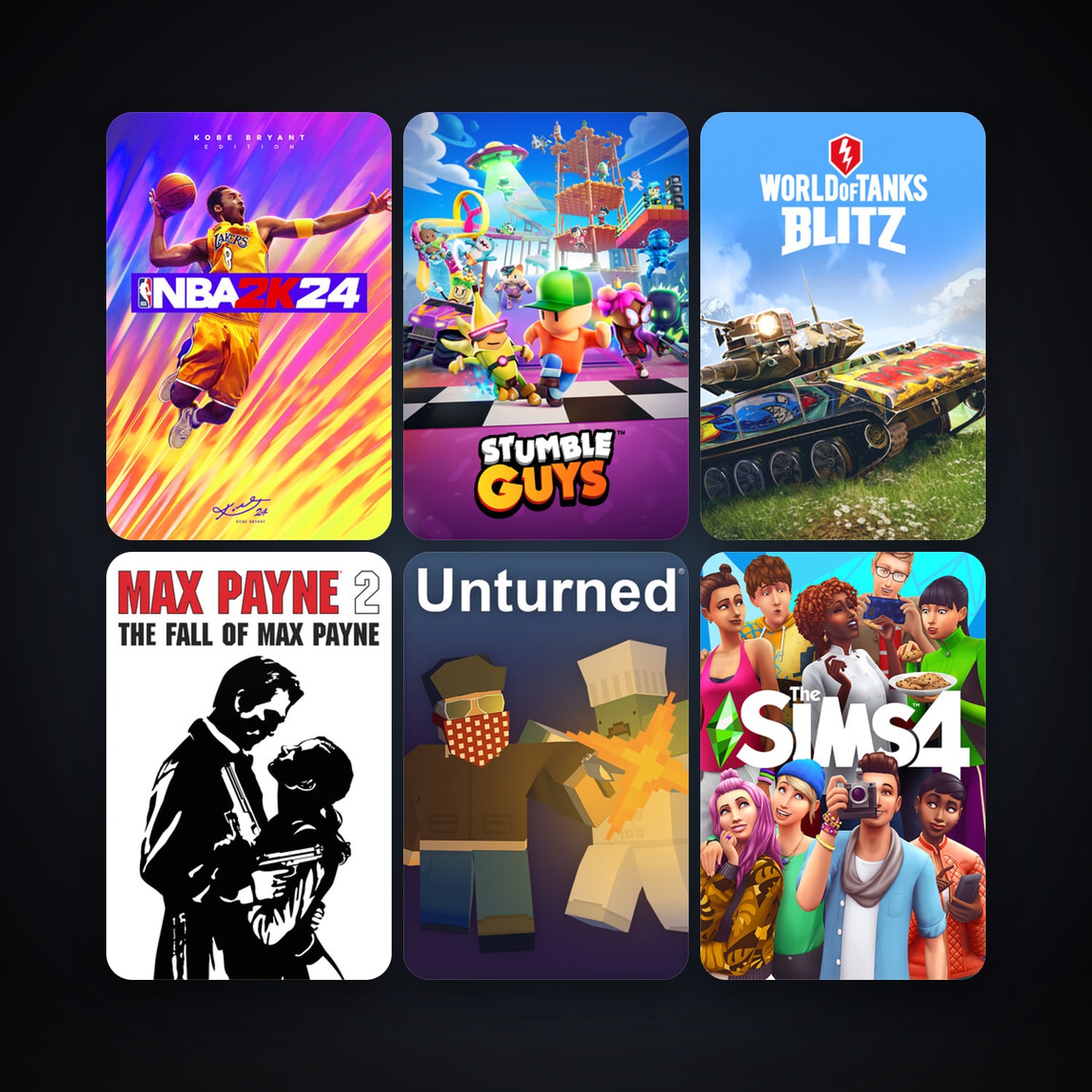 Max Payne 2: The Fall of Max Payne + Unturned, 31 games, clean — HabibiAccounts