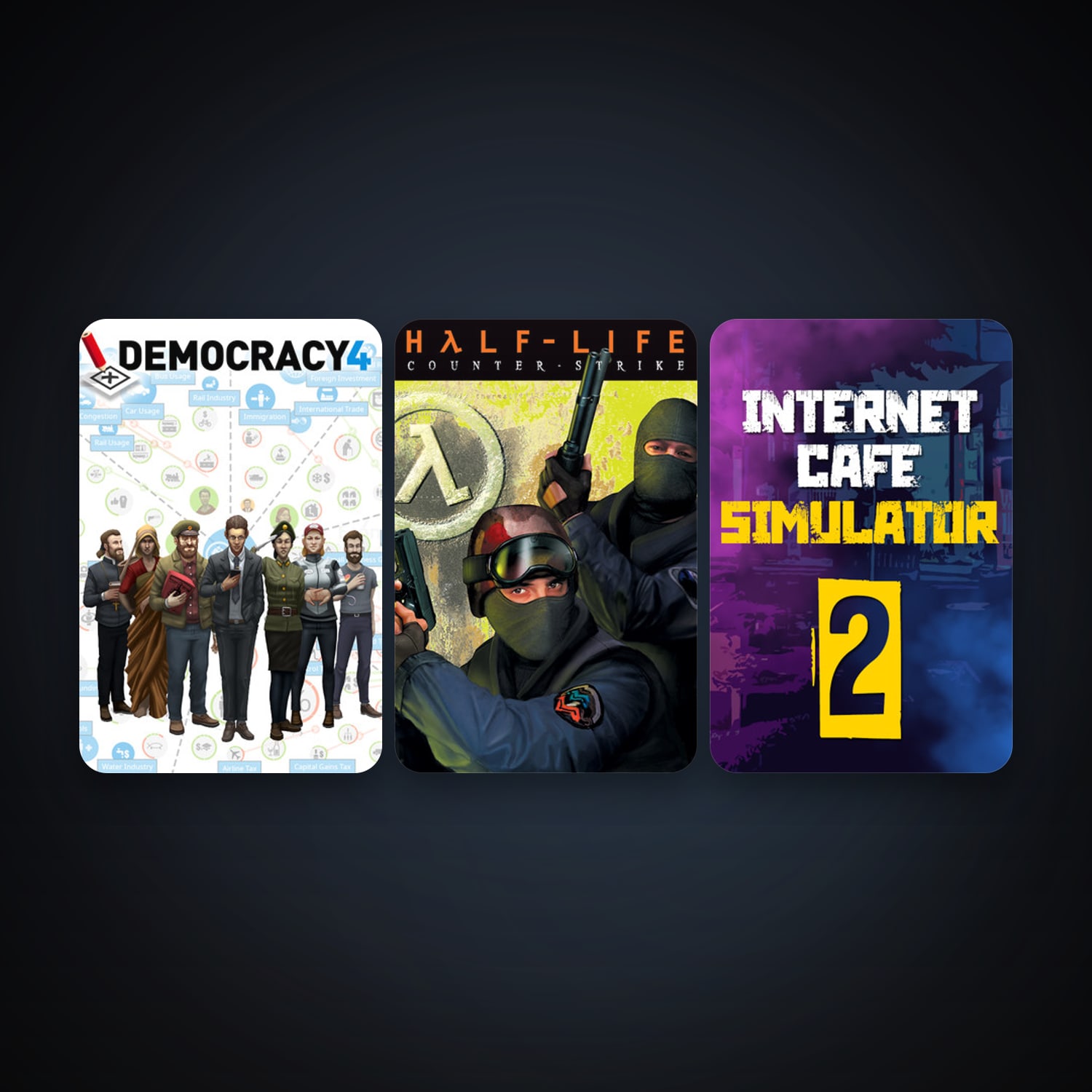 Counter-Strike + Democracy 4, 6 games, clean — HabibiAccounts