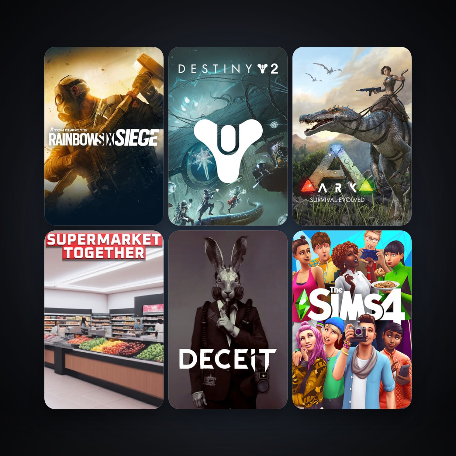 ARK: Survival Evolved + Tom Clancy's Rainbow Six Siege, 16 games, clean — HabibiAccounts