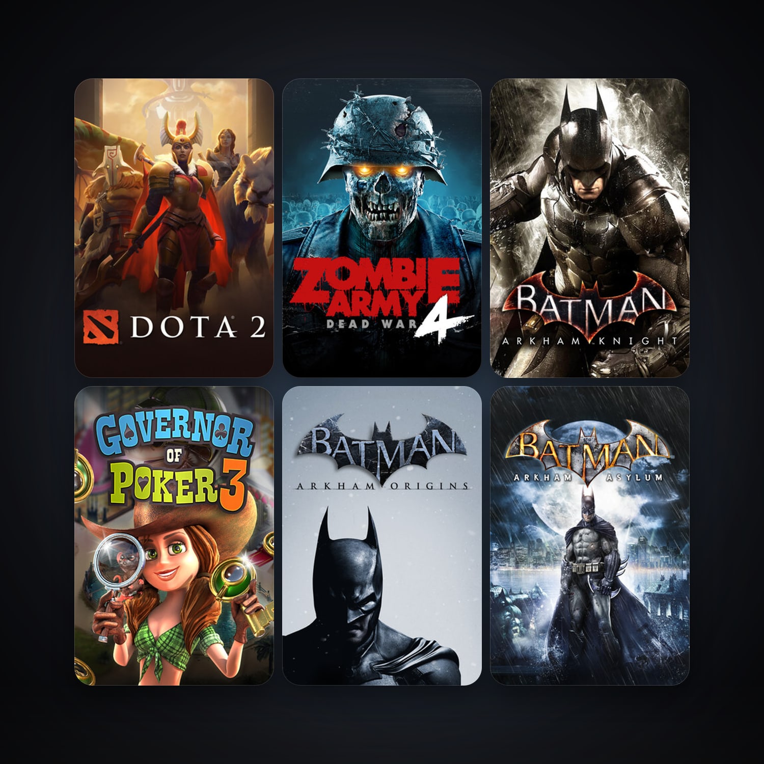 Dota 2 + Batman: Arkham Asylum Game of the Year Edition, 8 games, clean — HabibiAccounts