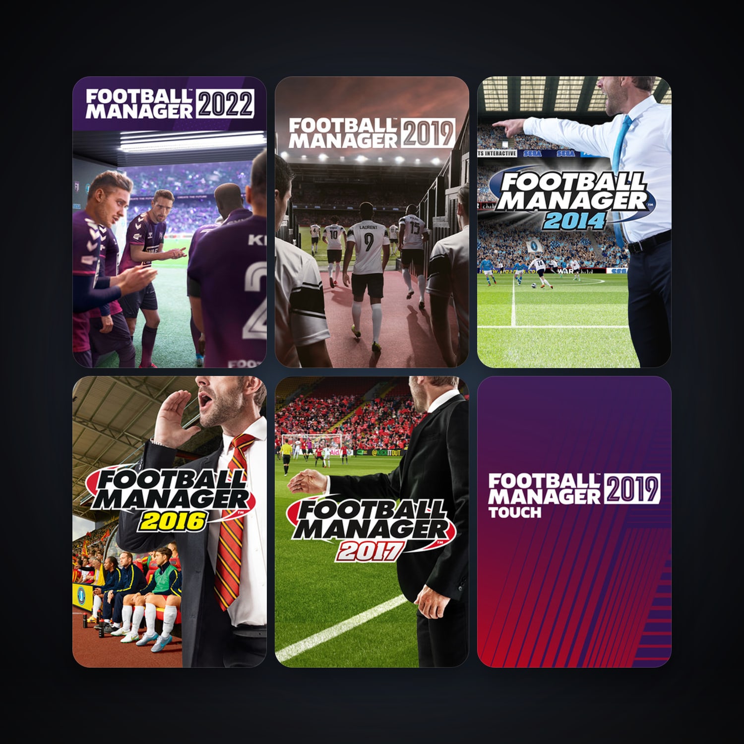 Football Manager 2014 + Football Manager 2016, 9 games, clean — HabibiAccounts