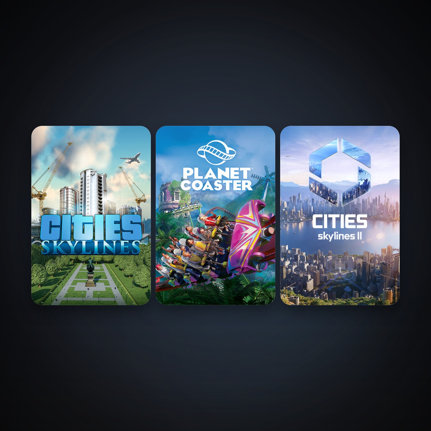 Cities: Skylines + Planet Coaster, 3 games, clean — HabibiAccounts