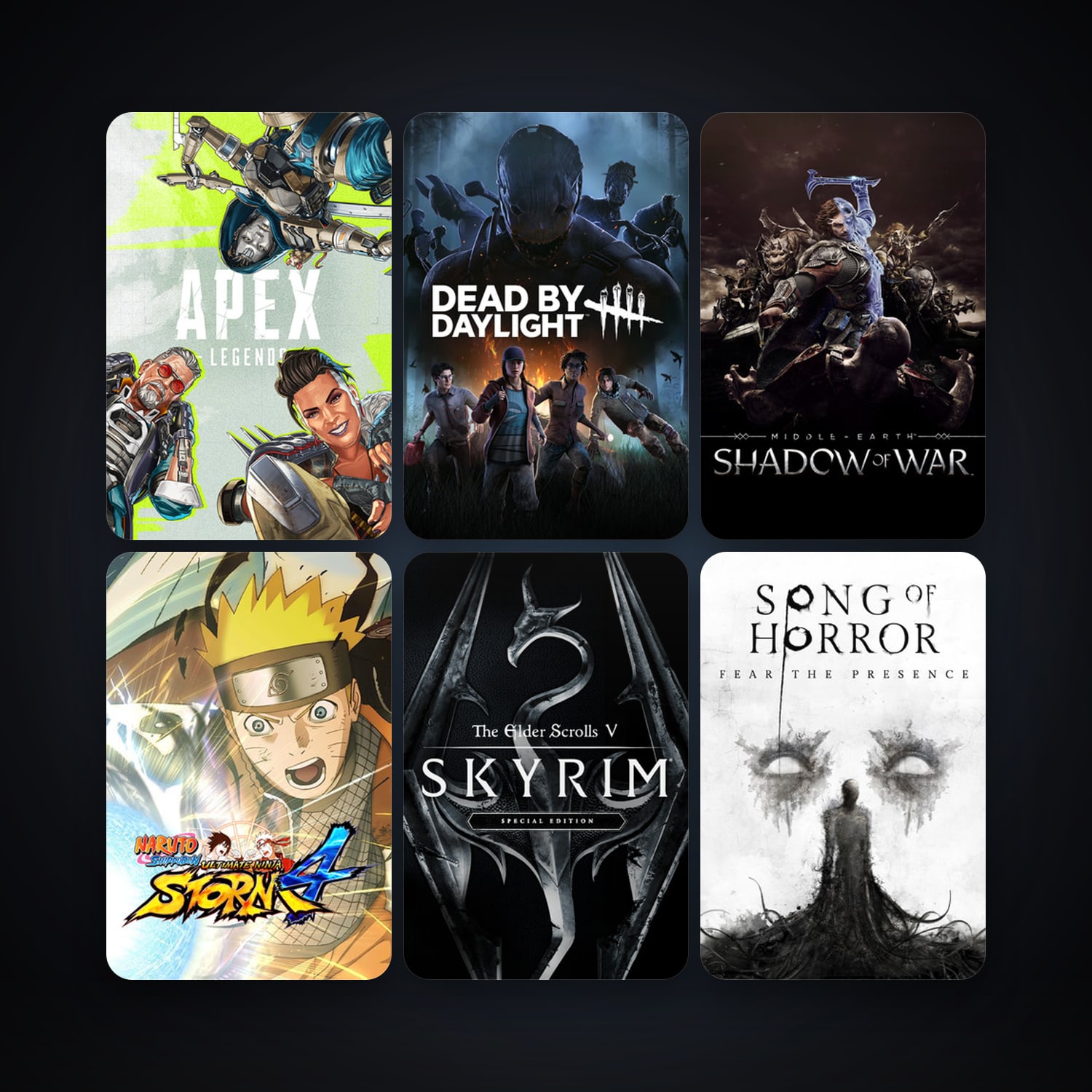 NARUTO SHIPPUDEN: Ultimate Ninja STORM 4 + Middle-earth: Shadow of War, 12 games, clean — HabibiAccounts