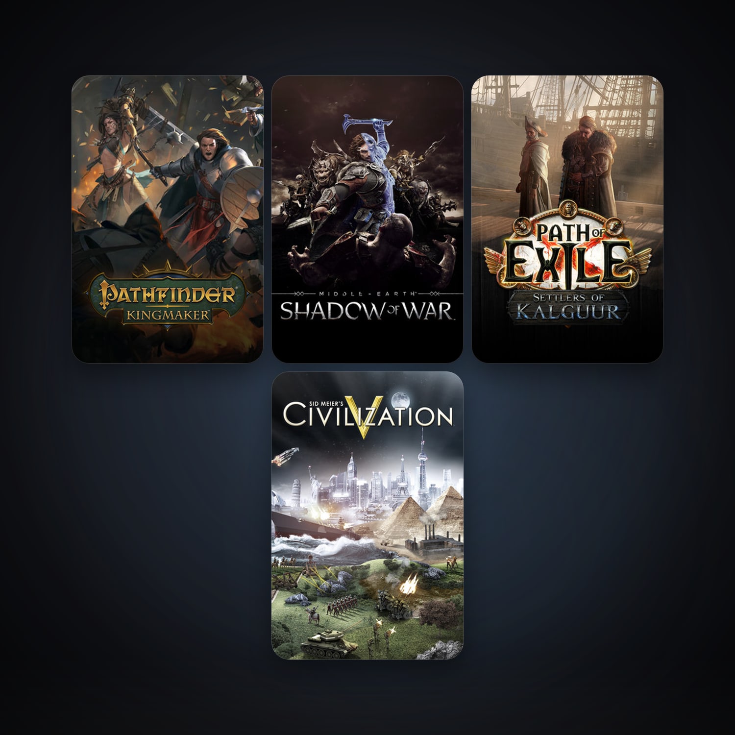 Sid Meier's Civilization V + Path of Exile, 5 games, clean — HabibiAccounts