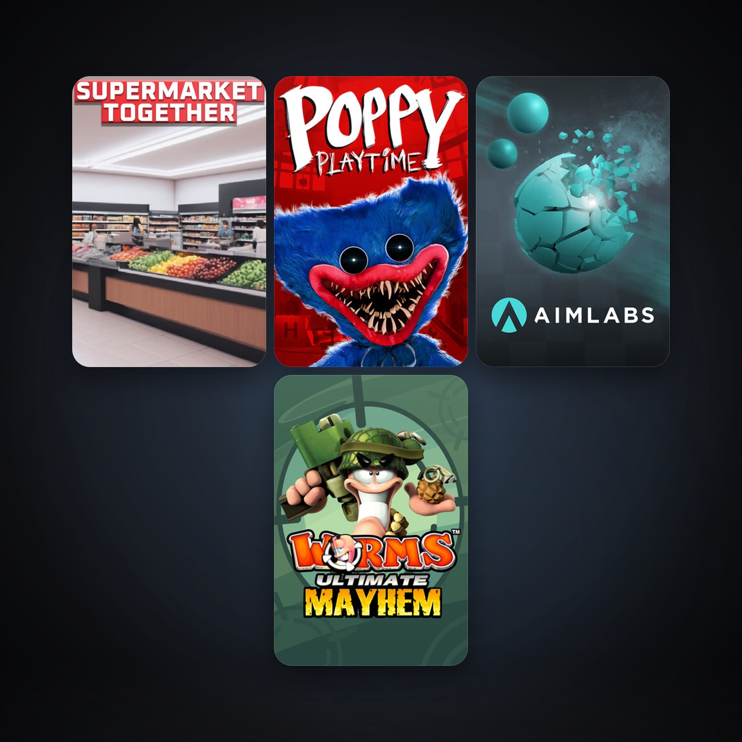 Worms Ultimate Mayhem + Aimlabs, 10 games, clean — HabibiAccounts