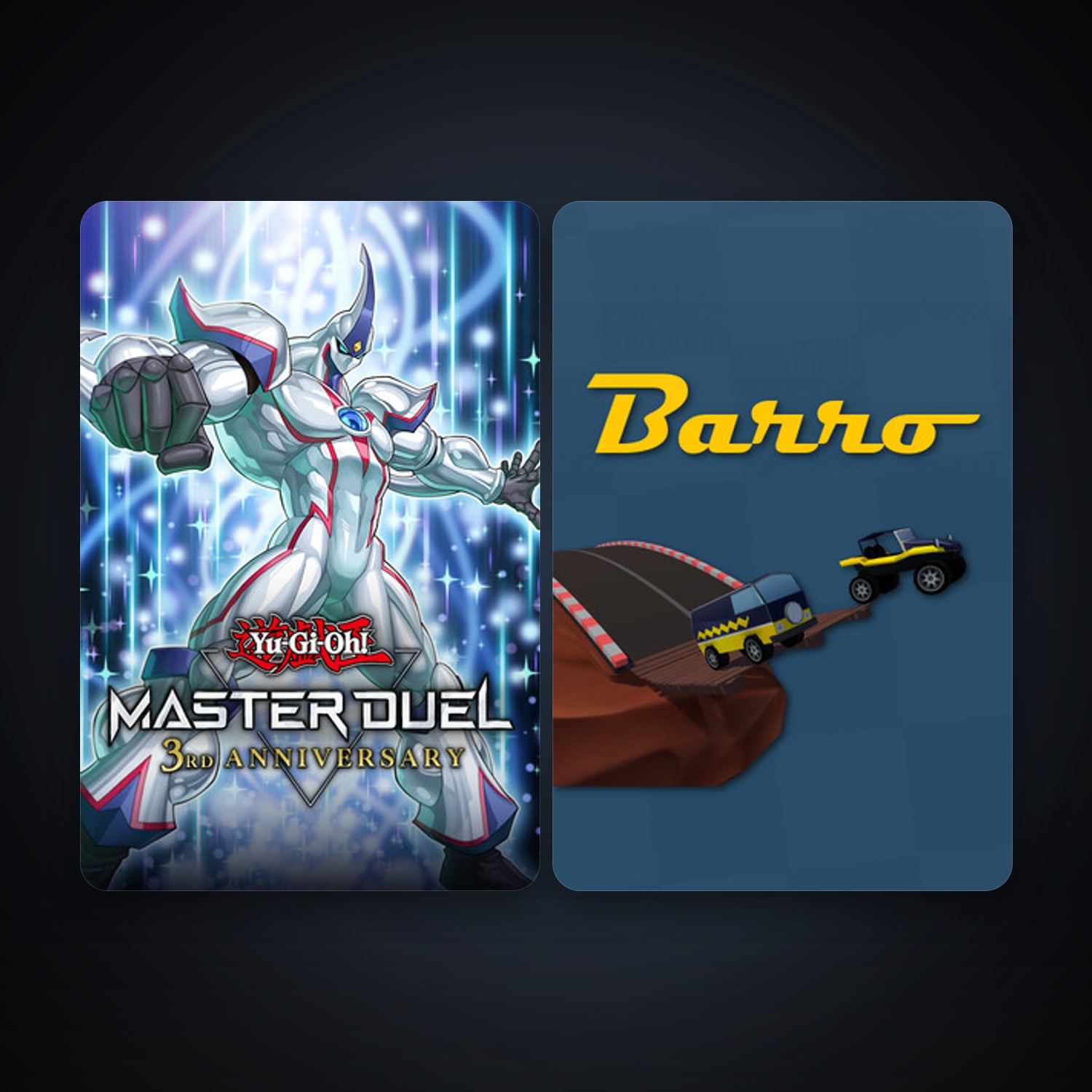 Barro + Yu-Gi-Oh! Master Duel, 2 games, clean — HabibiAccounts