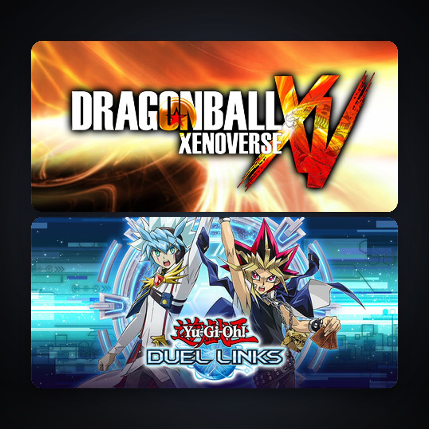 DRAGON BALL XENOVERSE + Yu-Gi-Oh! Duel Links, 3 games, clean — HabibiAccounts