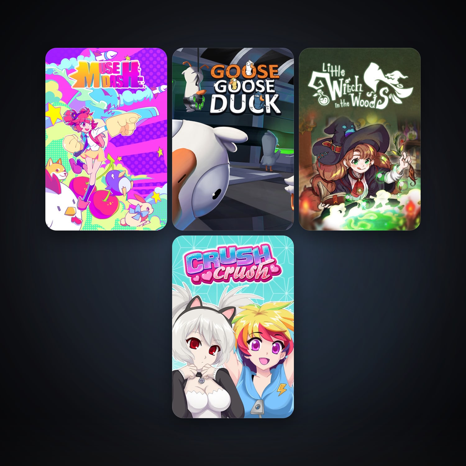 Crush Crush + Muse Dash, 20 games, clean — HabibiAccounts