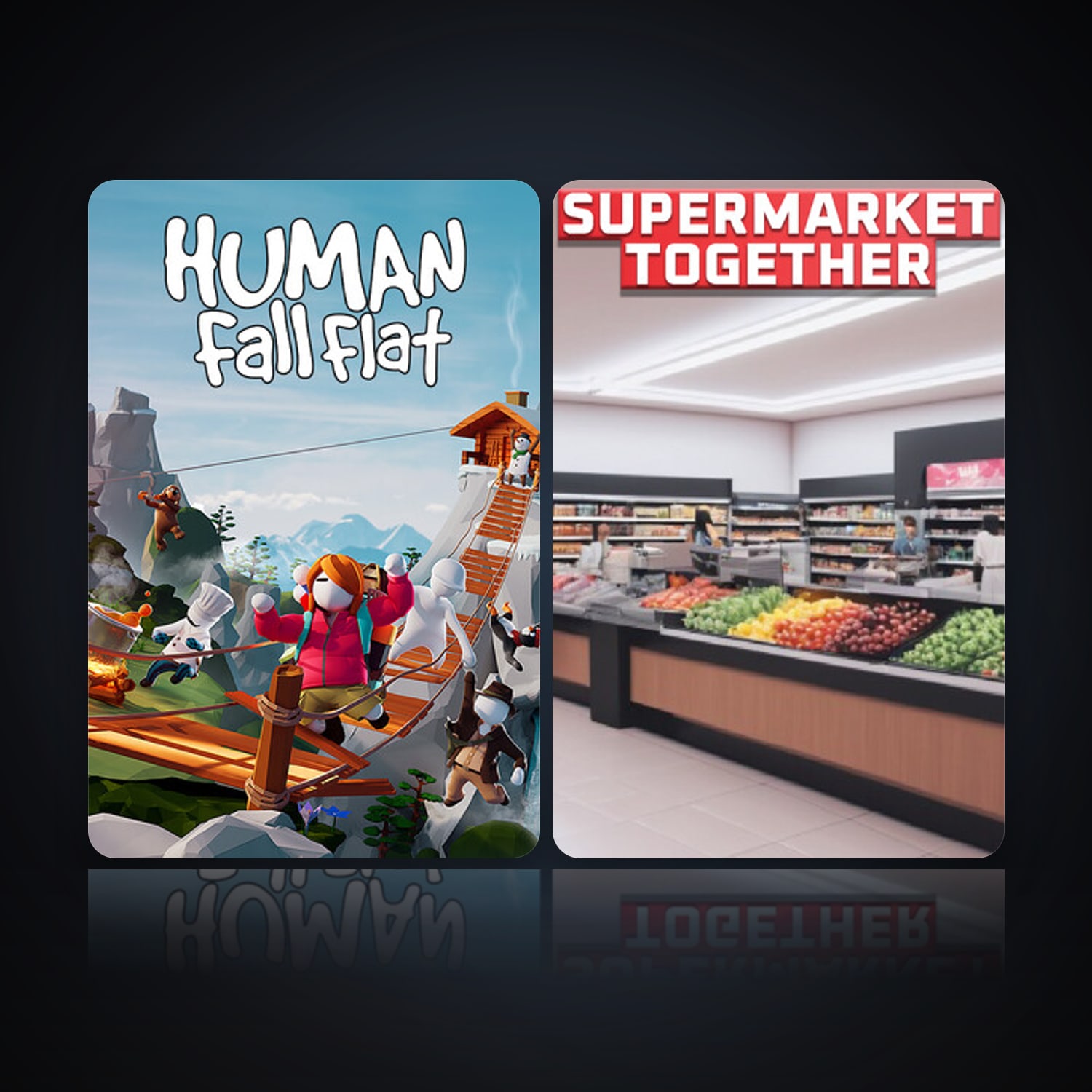 Human: Fall Flat & Supermarket Together | Clean — HabibiAccounts