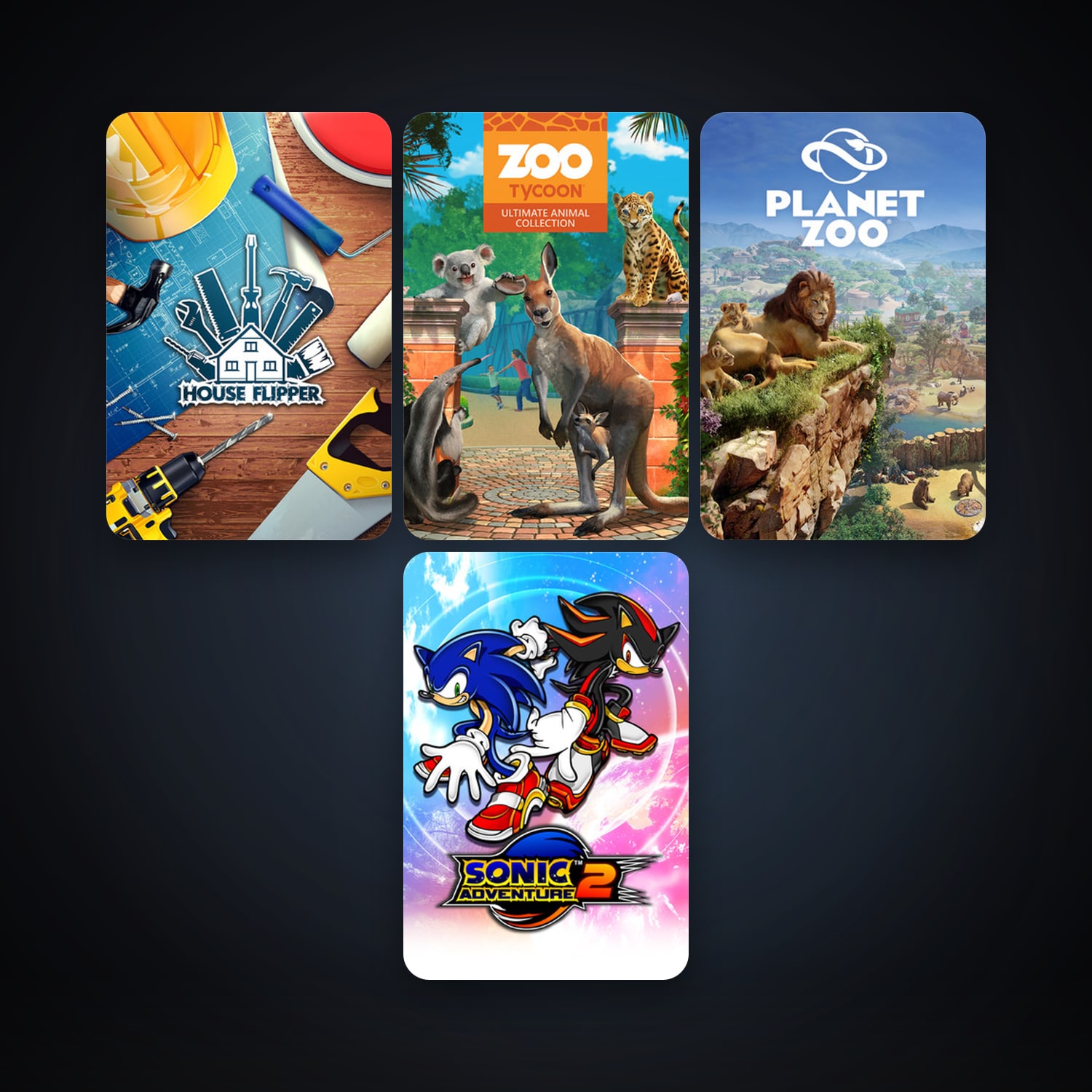 Sonic Adventure 2 + House Flipper, 6 games, clean — HabibiAccounts