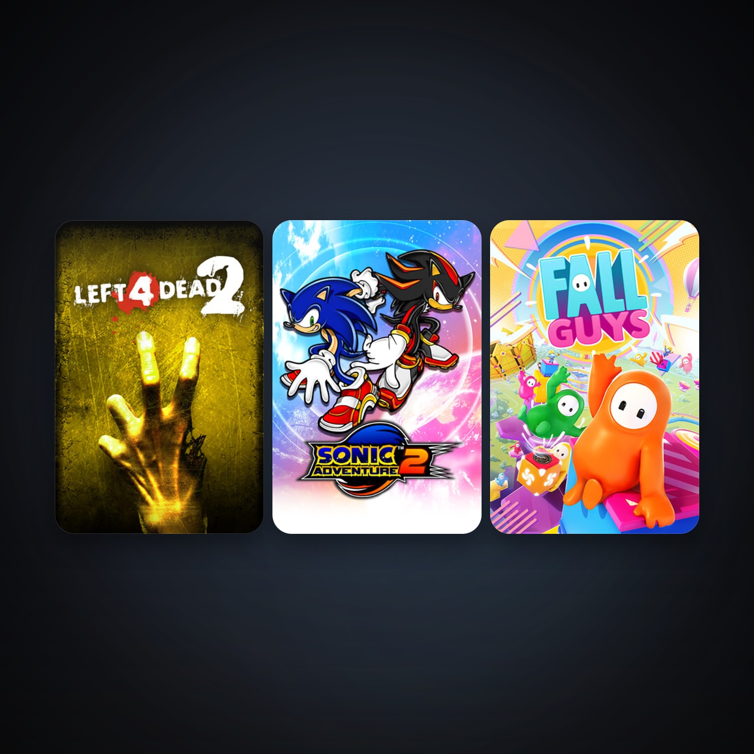 Left 4 Dead 2 + Sonic Adventure 2, 3 games, clean — HabibiAccounts