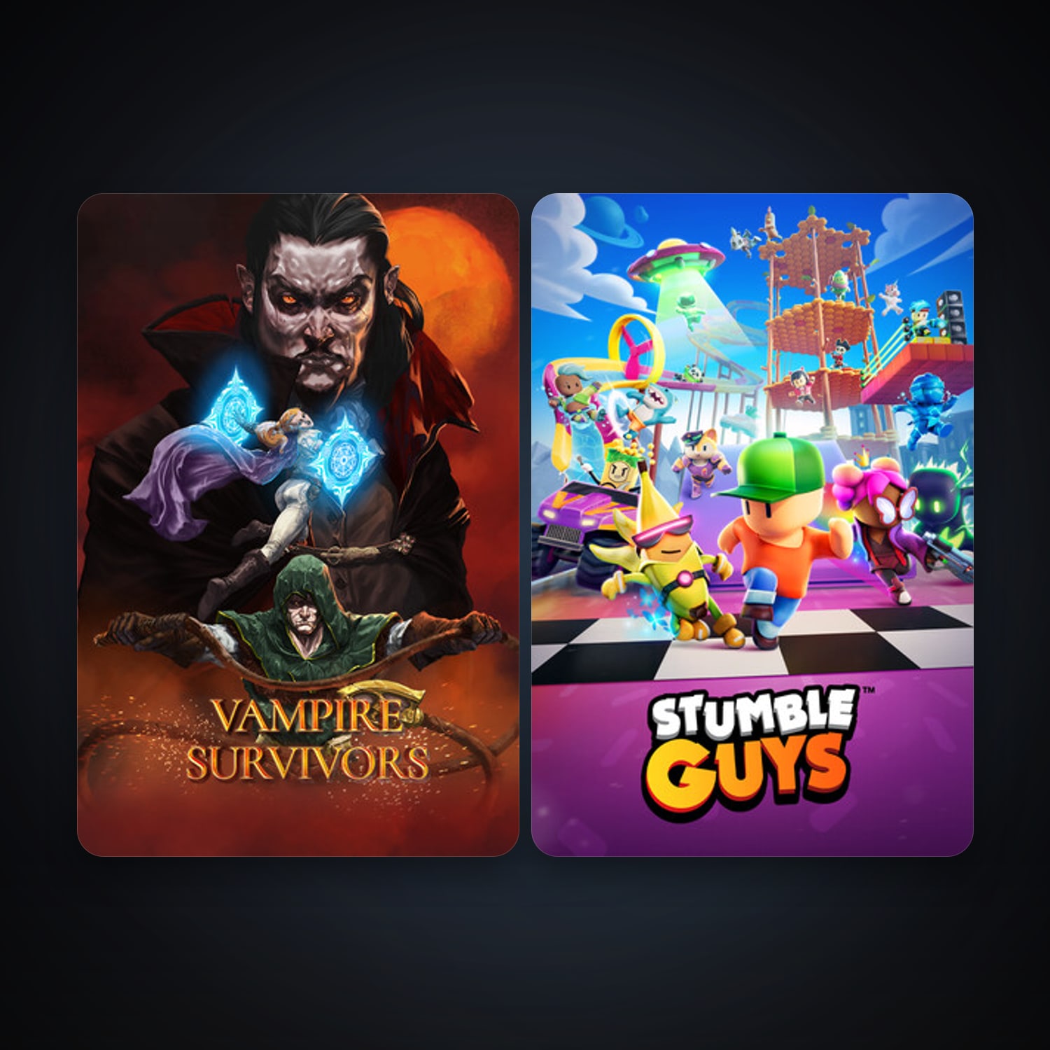 Stumble Guys + Vampire Survivors, 6 games, clean — HabibiAccounts