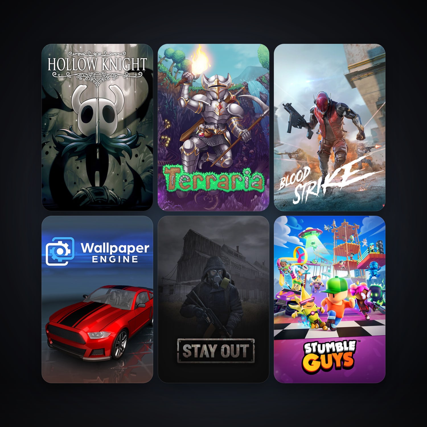 Terraria + Hollow Knight, 14 games, clean — HabibiAccounts
