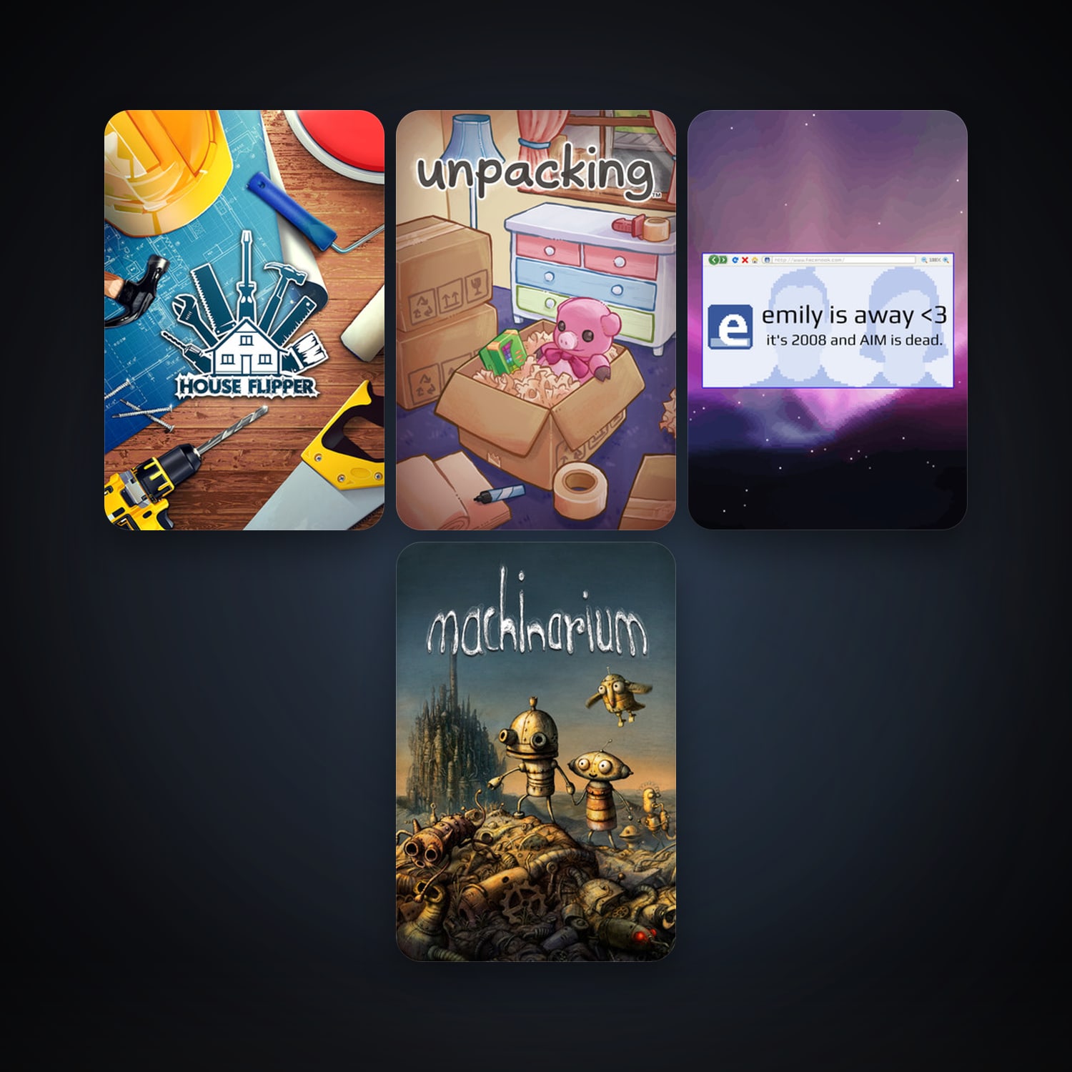 Machinarium + House Flipper, 7 games, clean — HabibiAccounts