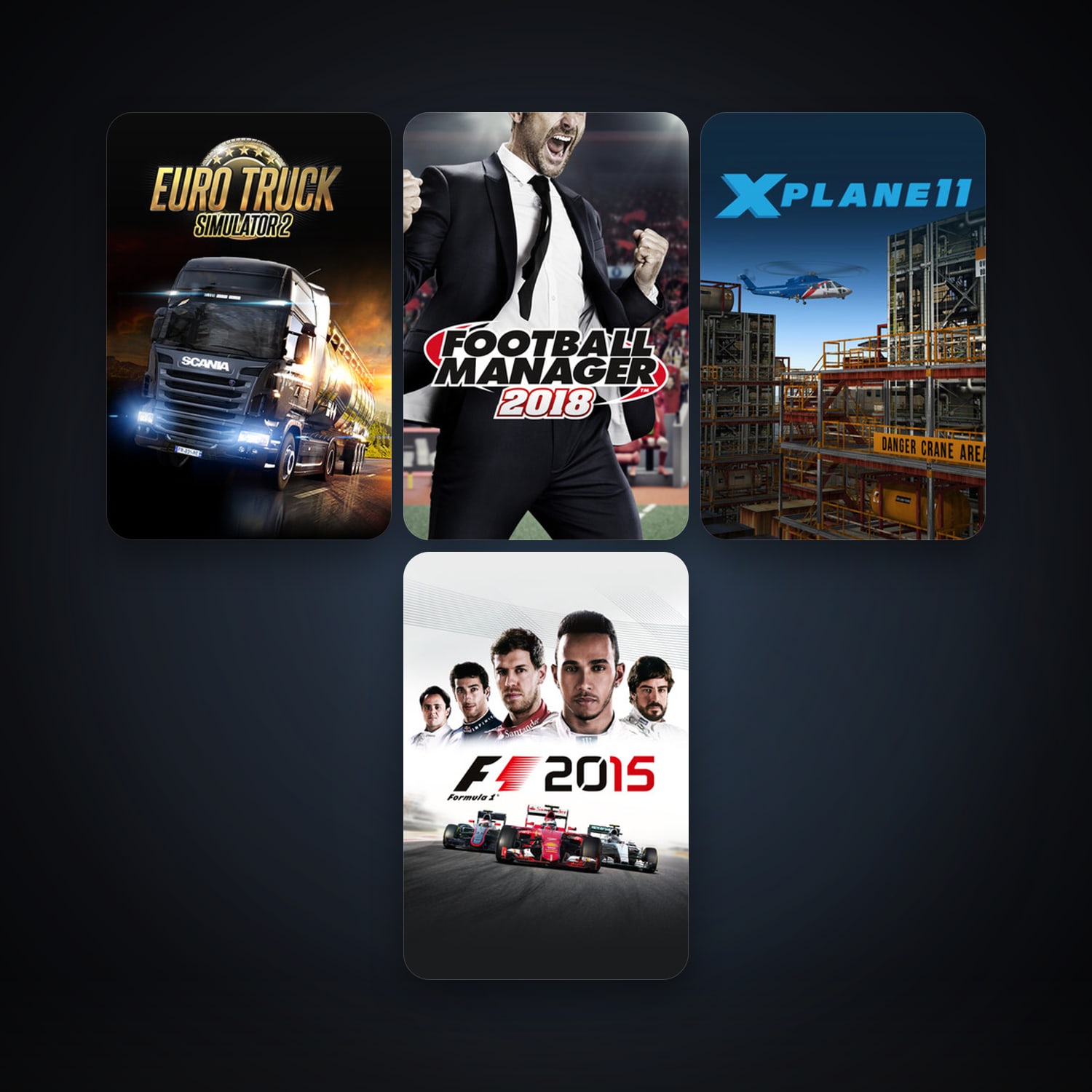 Euro Truck Simulator 2 + X-Plane 11, 6 games, clean — HabibiAccounts