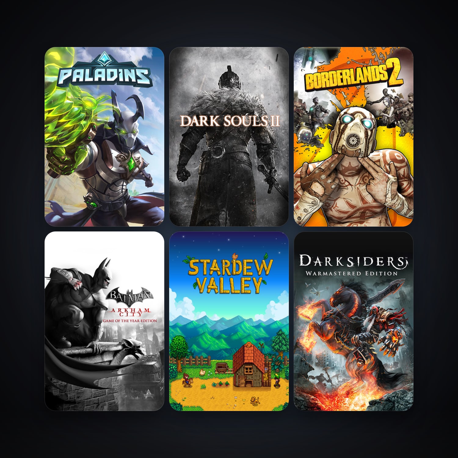 Borderlands 2 + Darksiders, 14 games, clean — HabibiAccounts