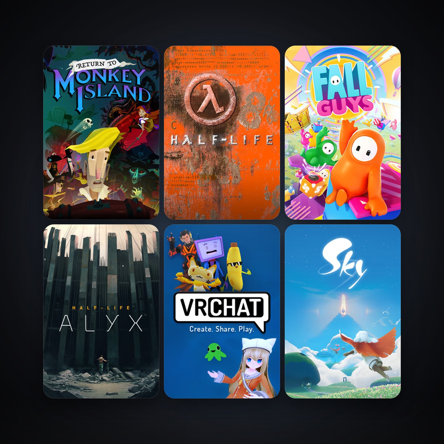 Half-Life + VRChat, 8 games, clean — HabibiAccounts