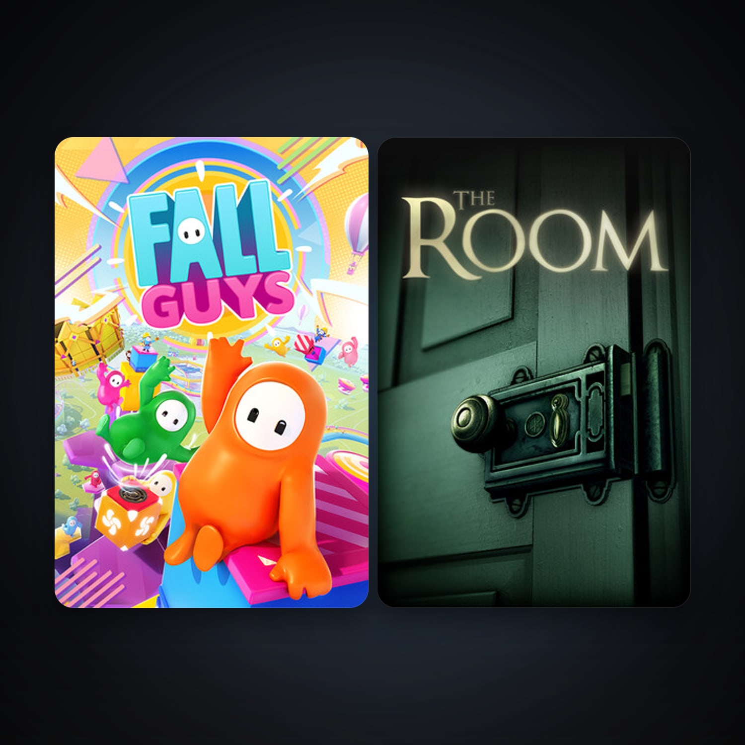 The Room + Fall Guys, 2 games, clean — HabibiAccounts