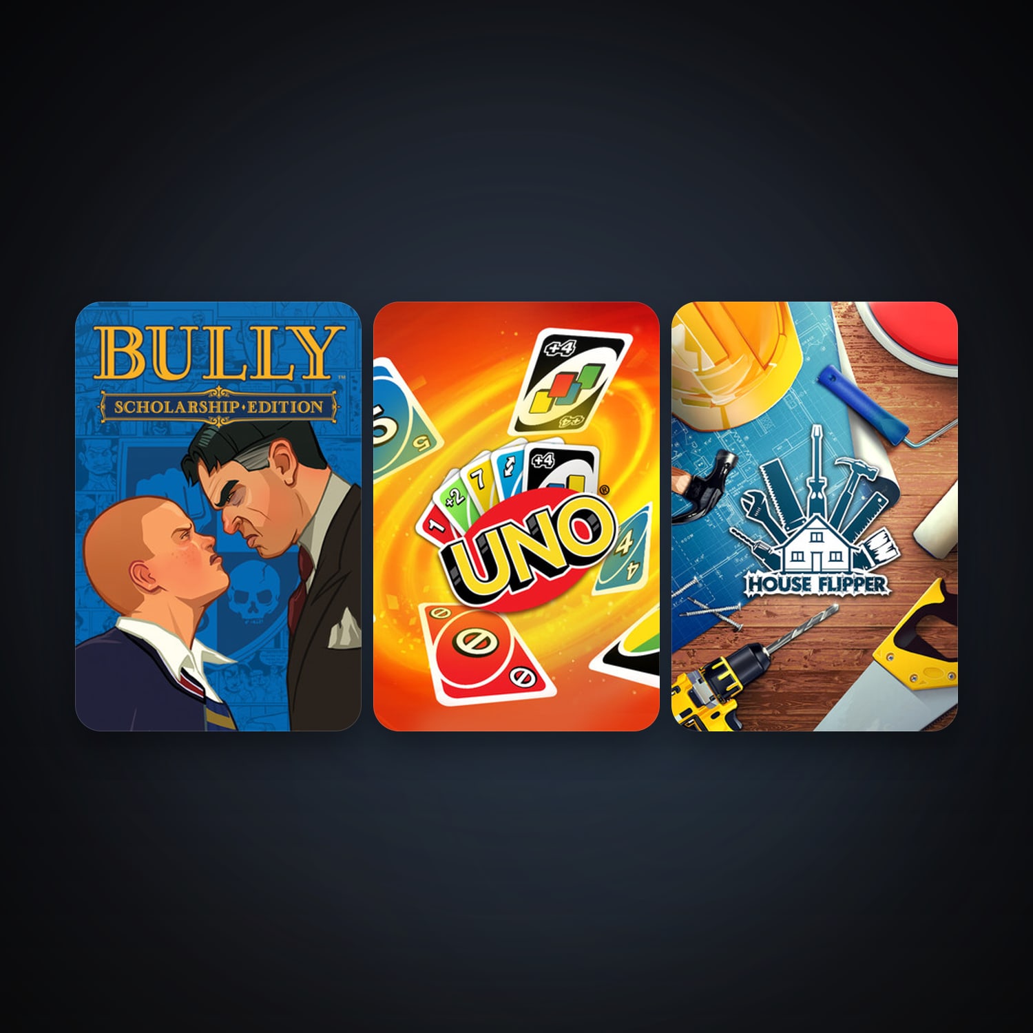 Bully: Scholarship Edition + UNO, 8 games, clean — HabibiAccounts
