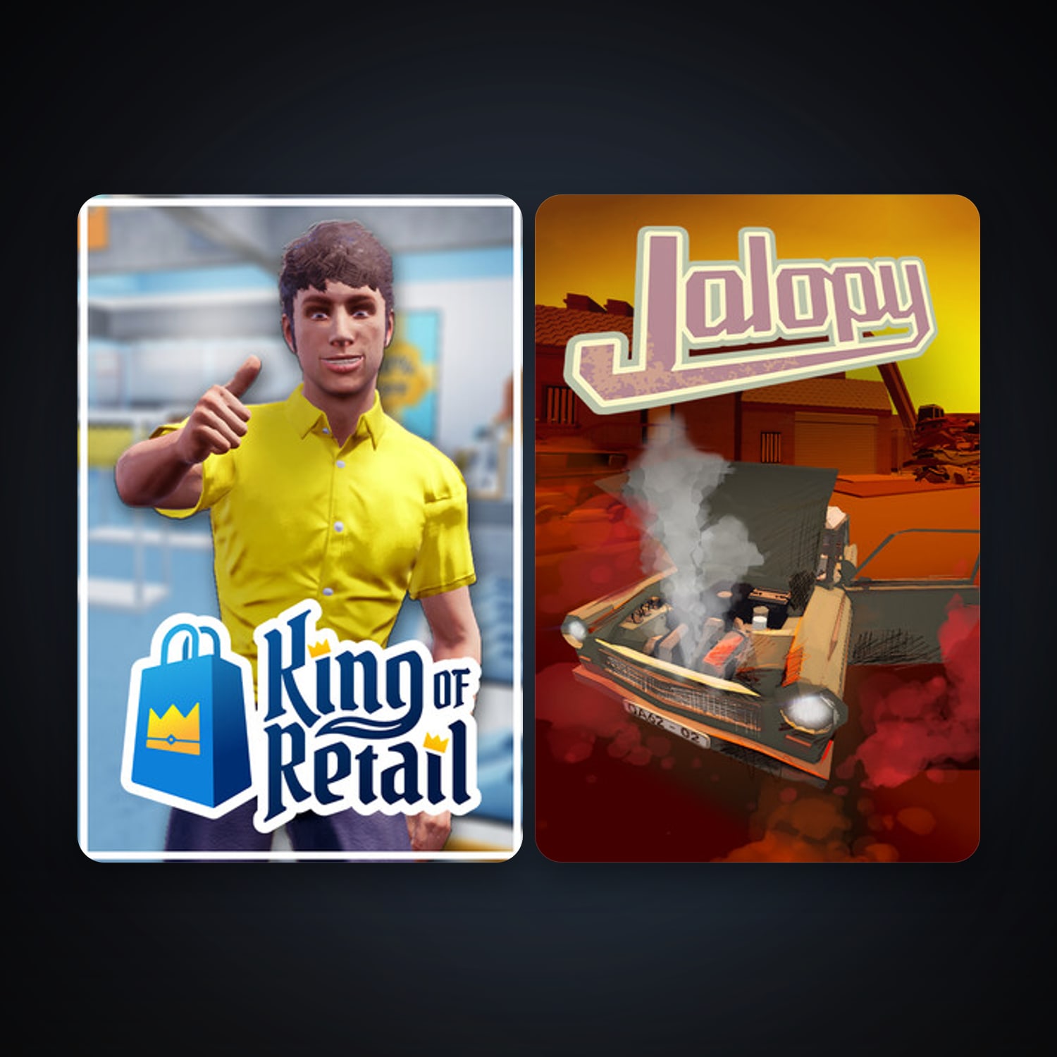 Jalopy - Road Trip Car Driving Simulator Indie Game + King of Retail, 2 games, clean — HabibiAccounts