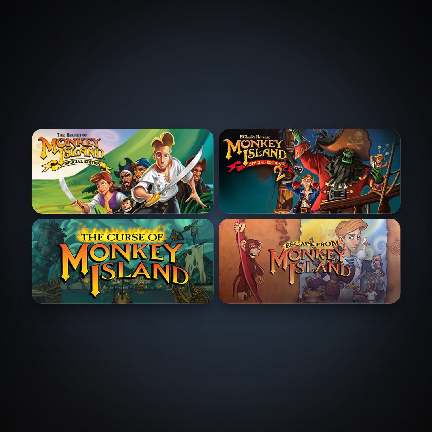 The Secret of Monkey Island: Special Edition + Monkey Island 2 Special Edition: LeChuck’s Revenge, 11 games, clean — HabibiAccounts
