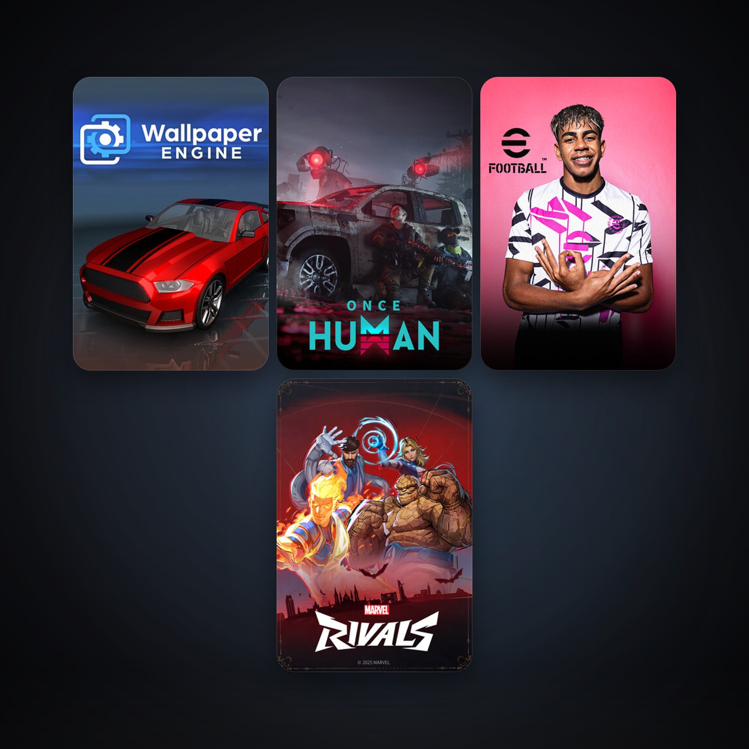 Wallpaper Engine + eFootball 2024, 10 games, clean — HabibiAccounts